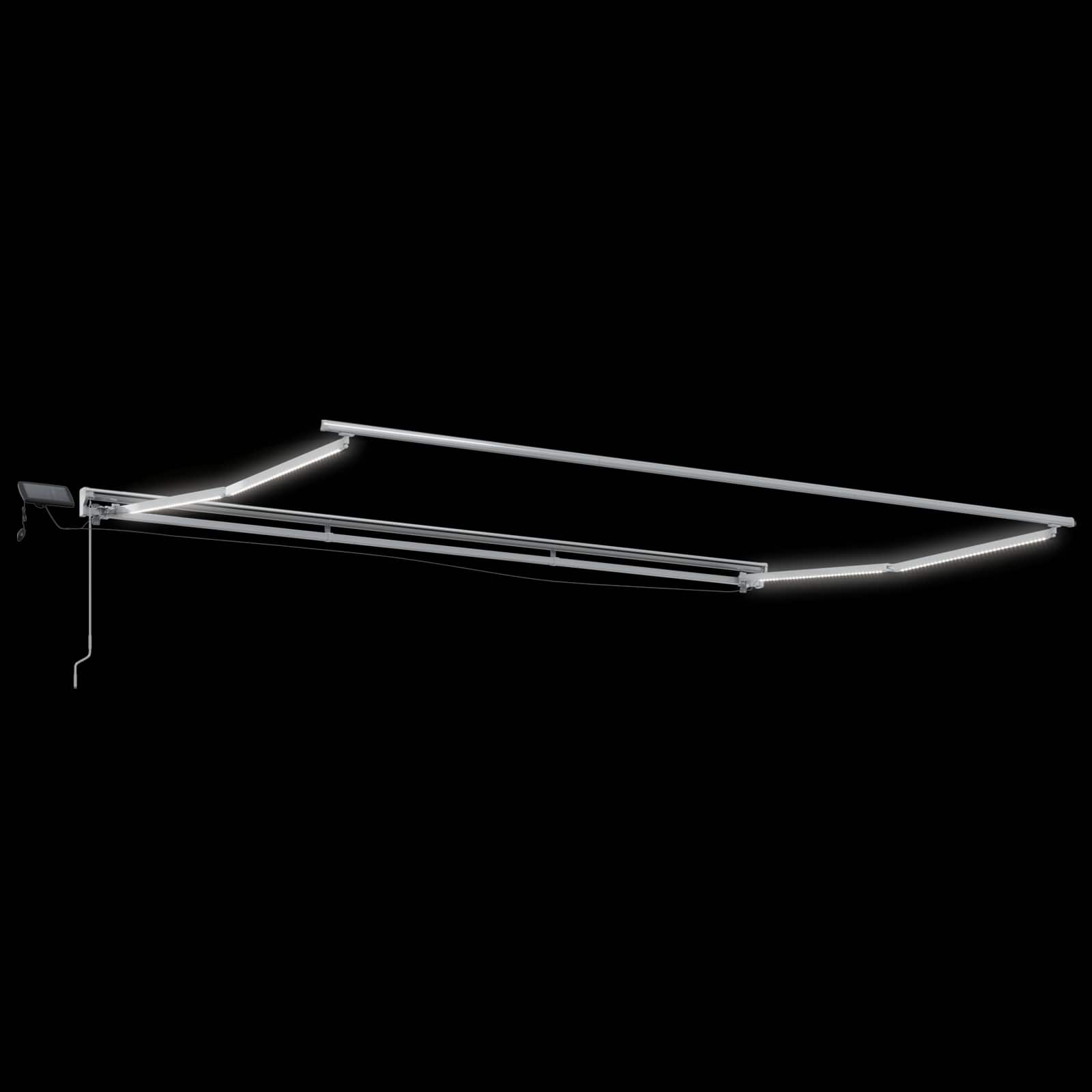Cornice per Tenda Manuale con LED Bianco 4 x 2 m Alluminio