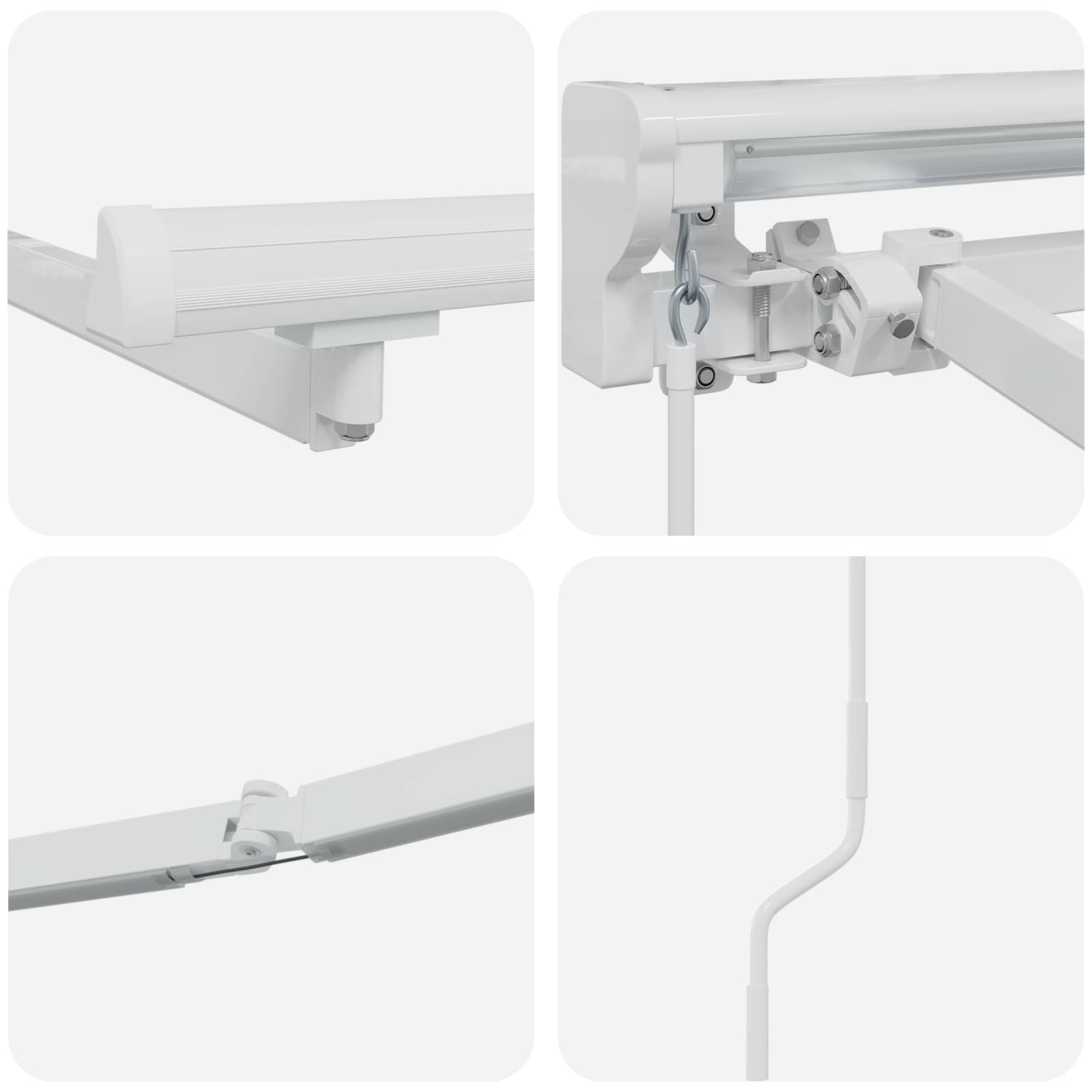 Cornice per Tenda Manuale con LED Bianco 3 x 2,5 m Alluminio
