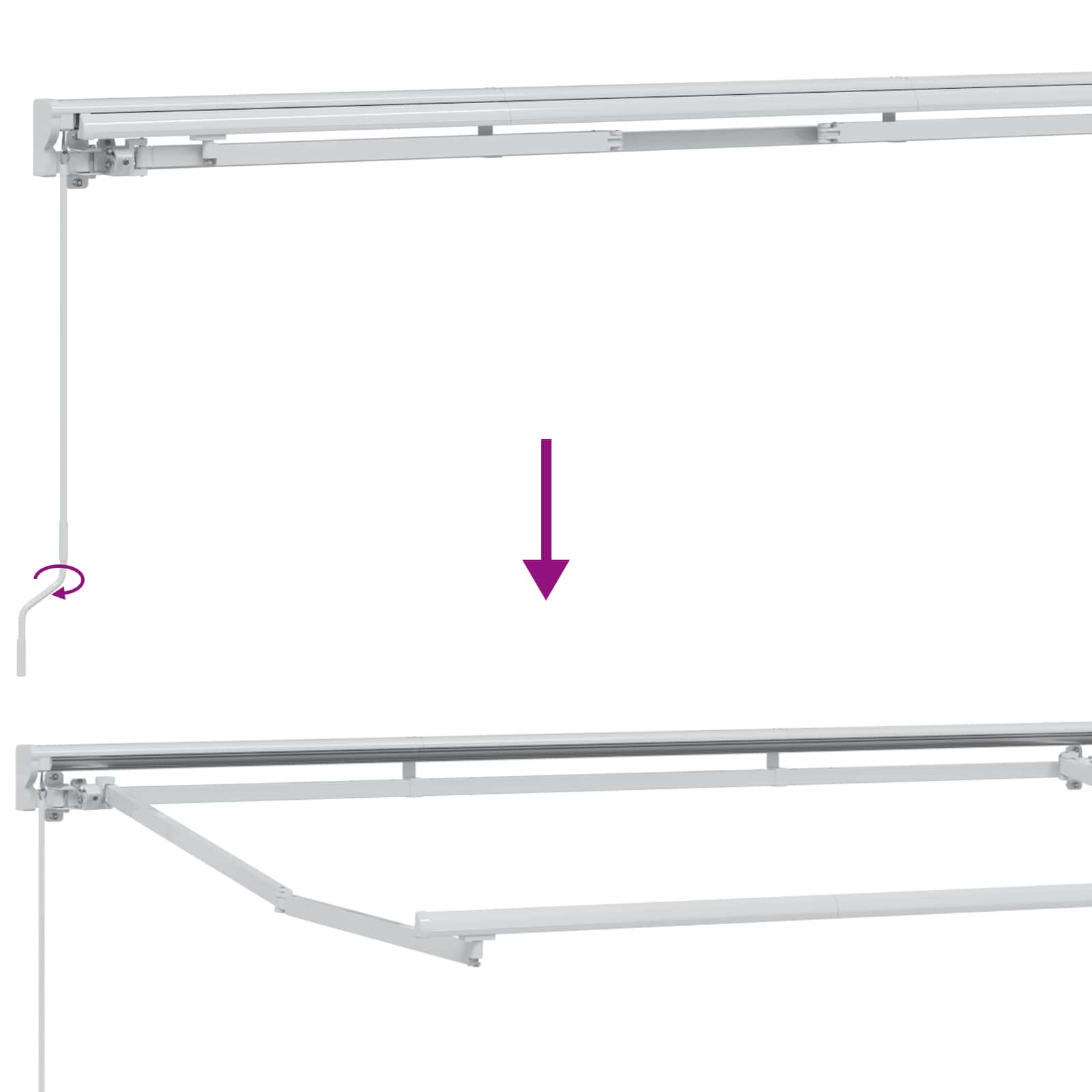 Cornice per Tenda Manuale con LED Bianco 4 × 3,5 m Alluminio