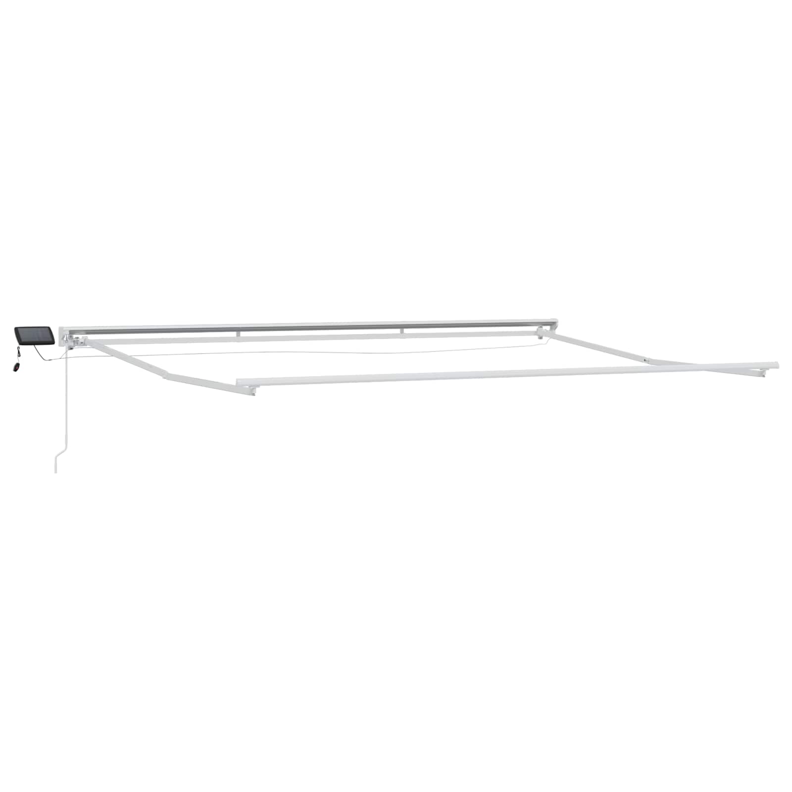 Cornice per Tenda Manuale con LED Bianco 4 × 3,5 m Alluminio