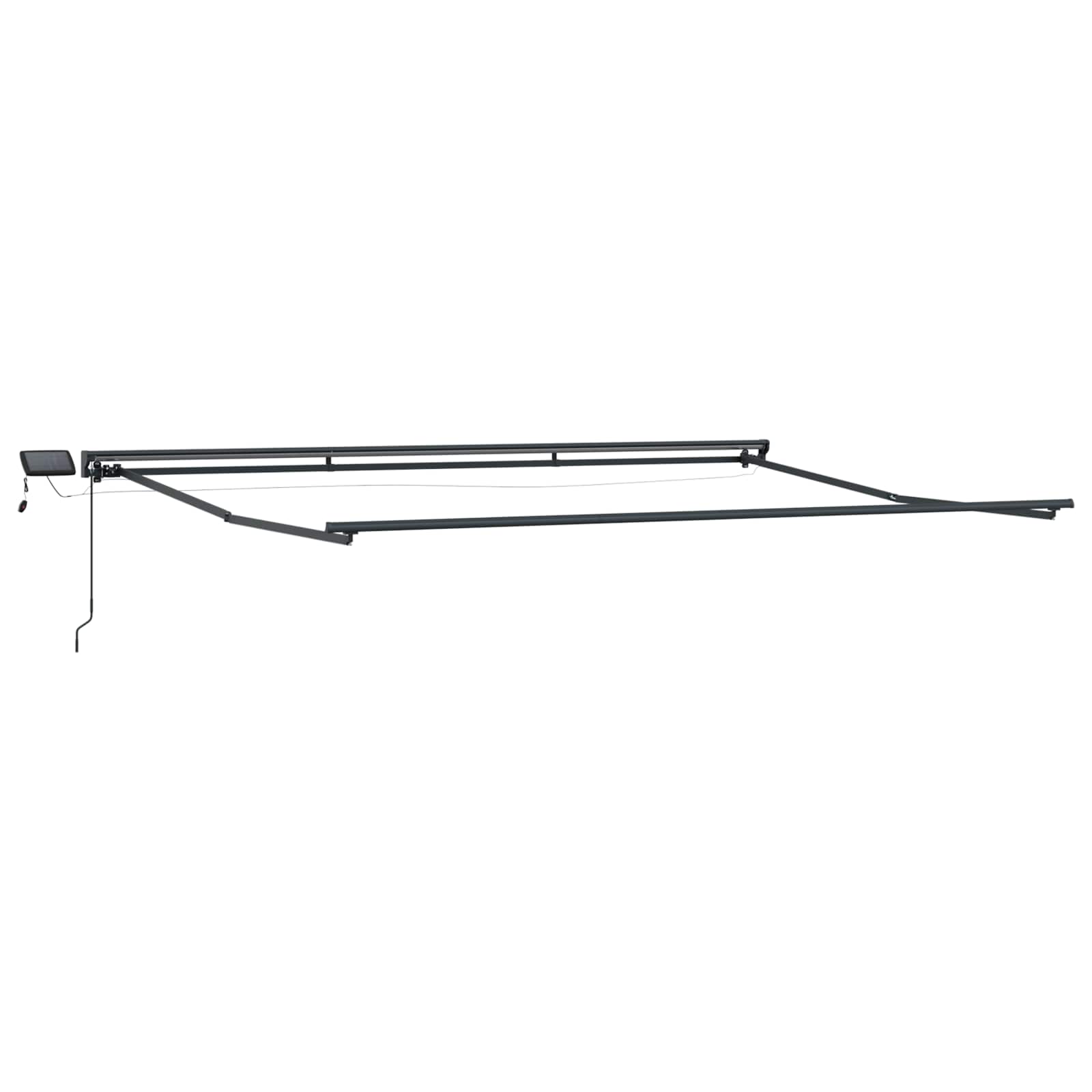 Cornice per Tenda Manuale con LED Antracite 4 x 2 m Alluminio