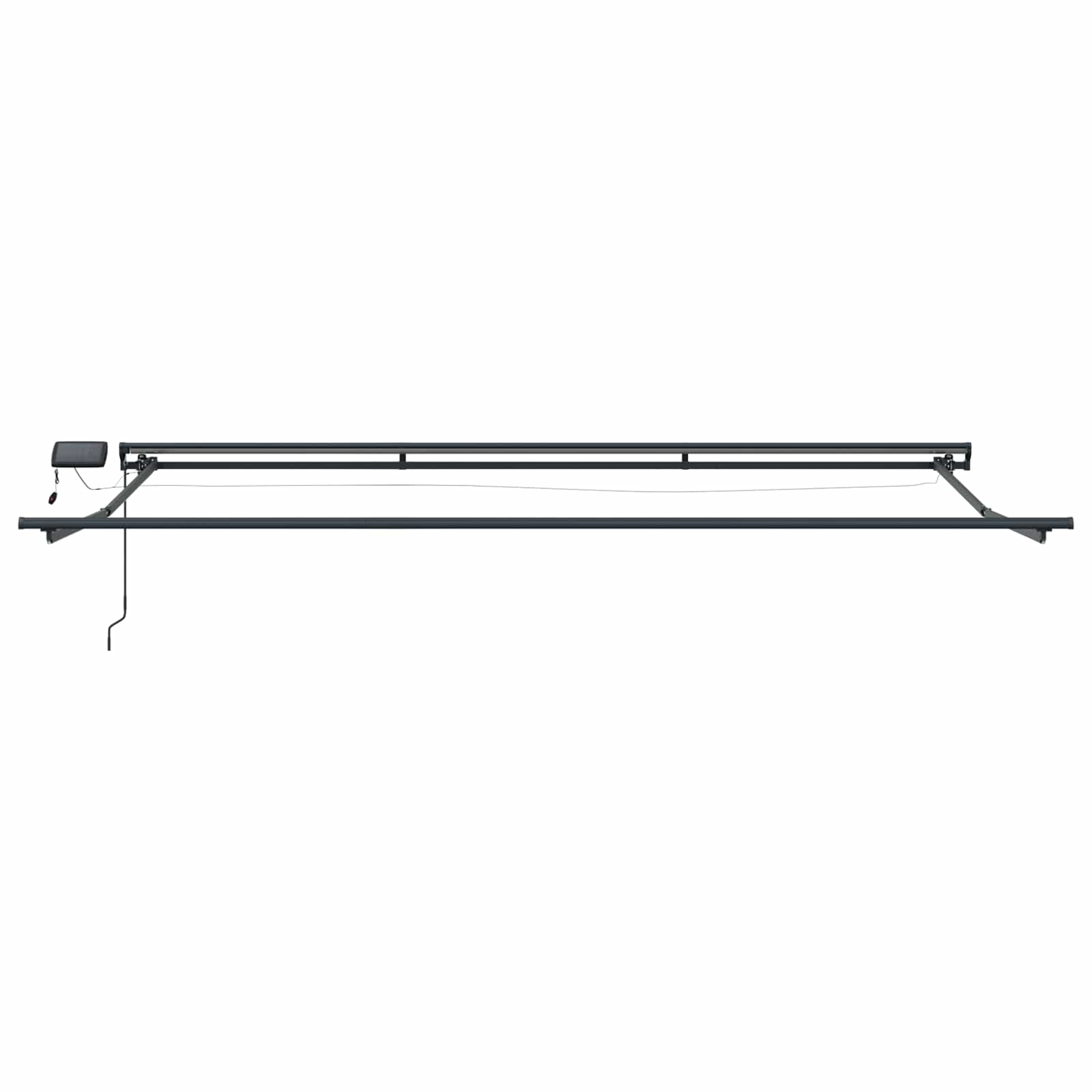 Cornice per Tenda Manuale con LED Antracite 4 x 2 m Alluminio