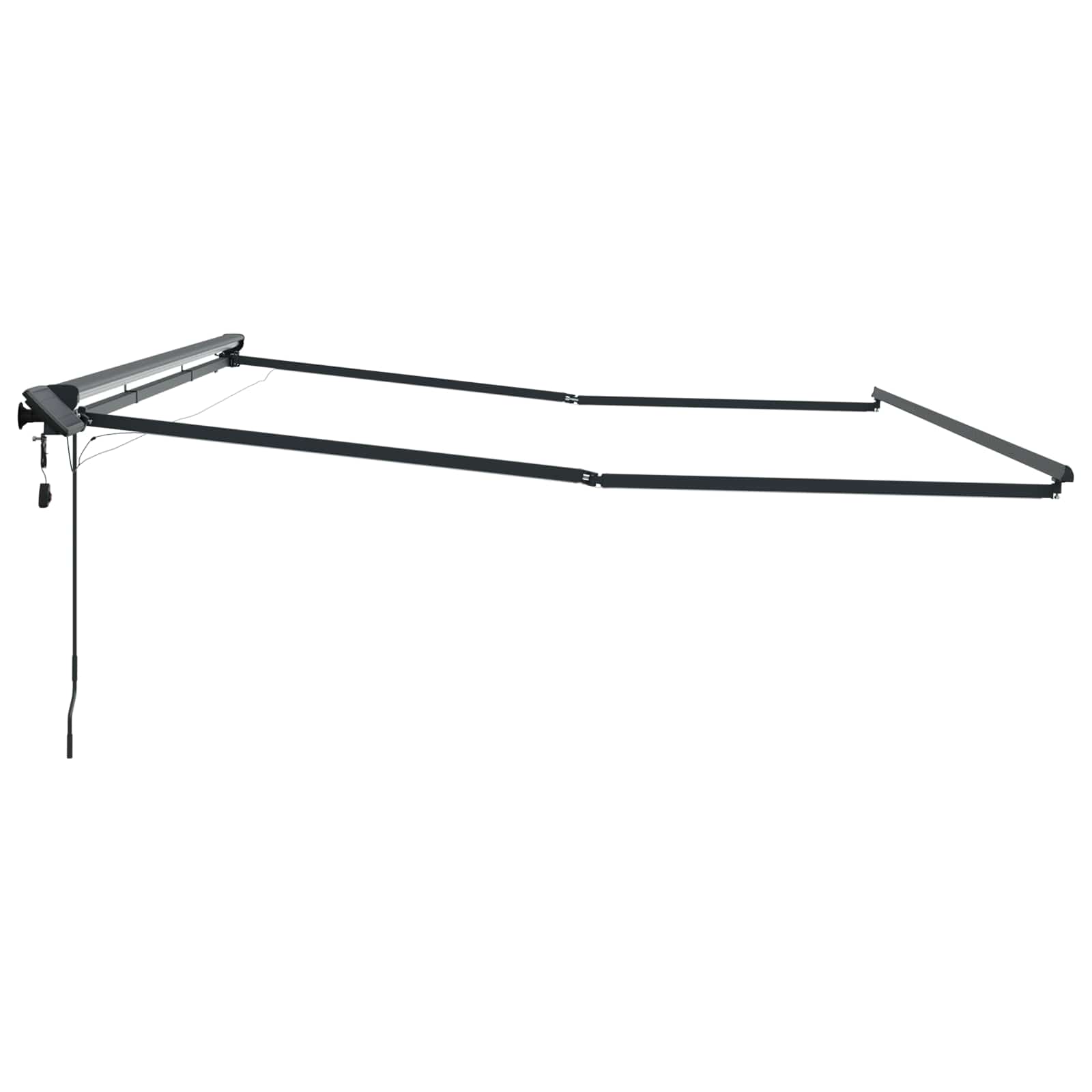 Cornice per Tenda Manuale con LED Antracite 4 x 2 m Alluminio