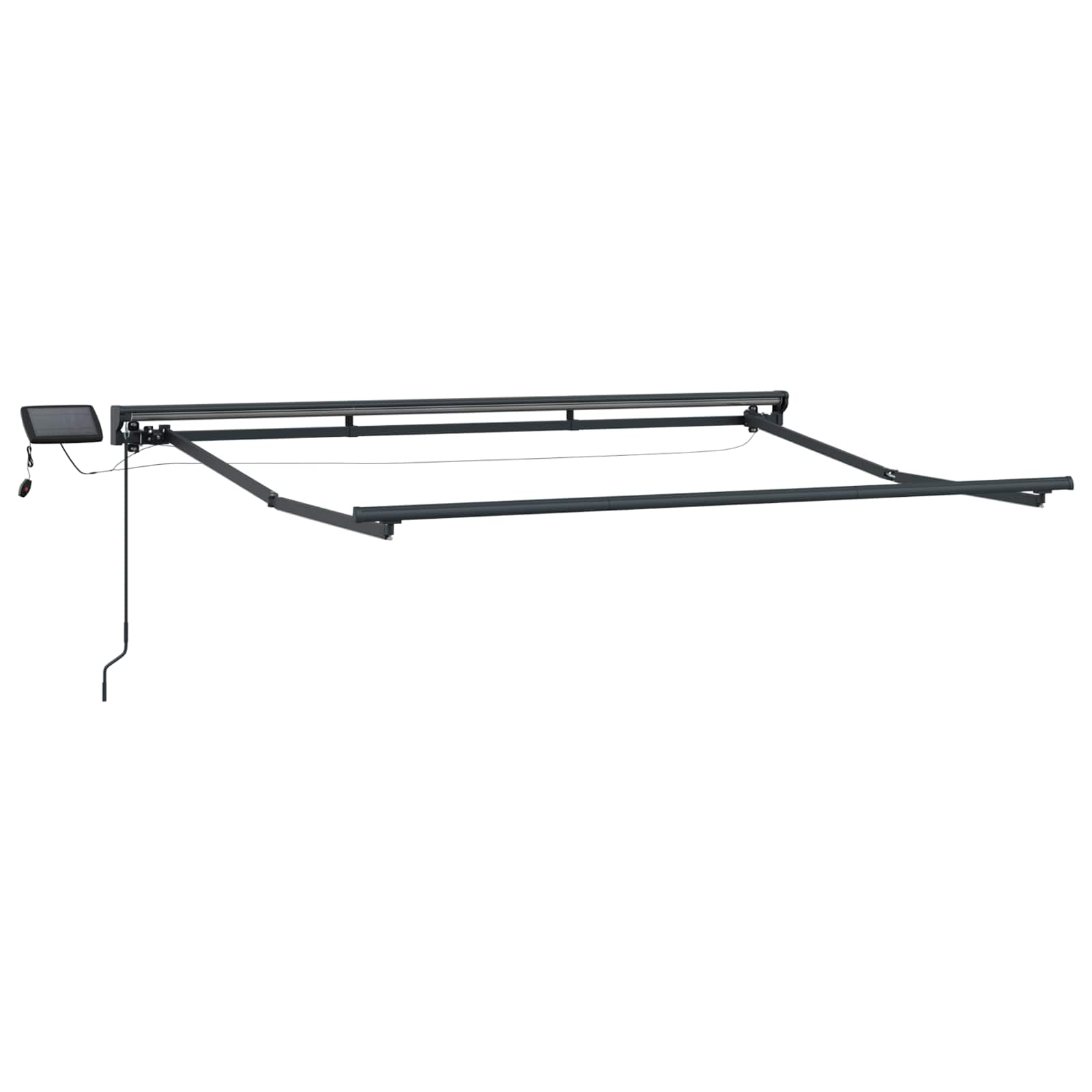 Cornice per Tenda Manuale con LED Antracite 3 x 2,5 m Alluminio