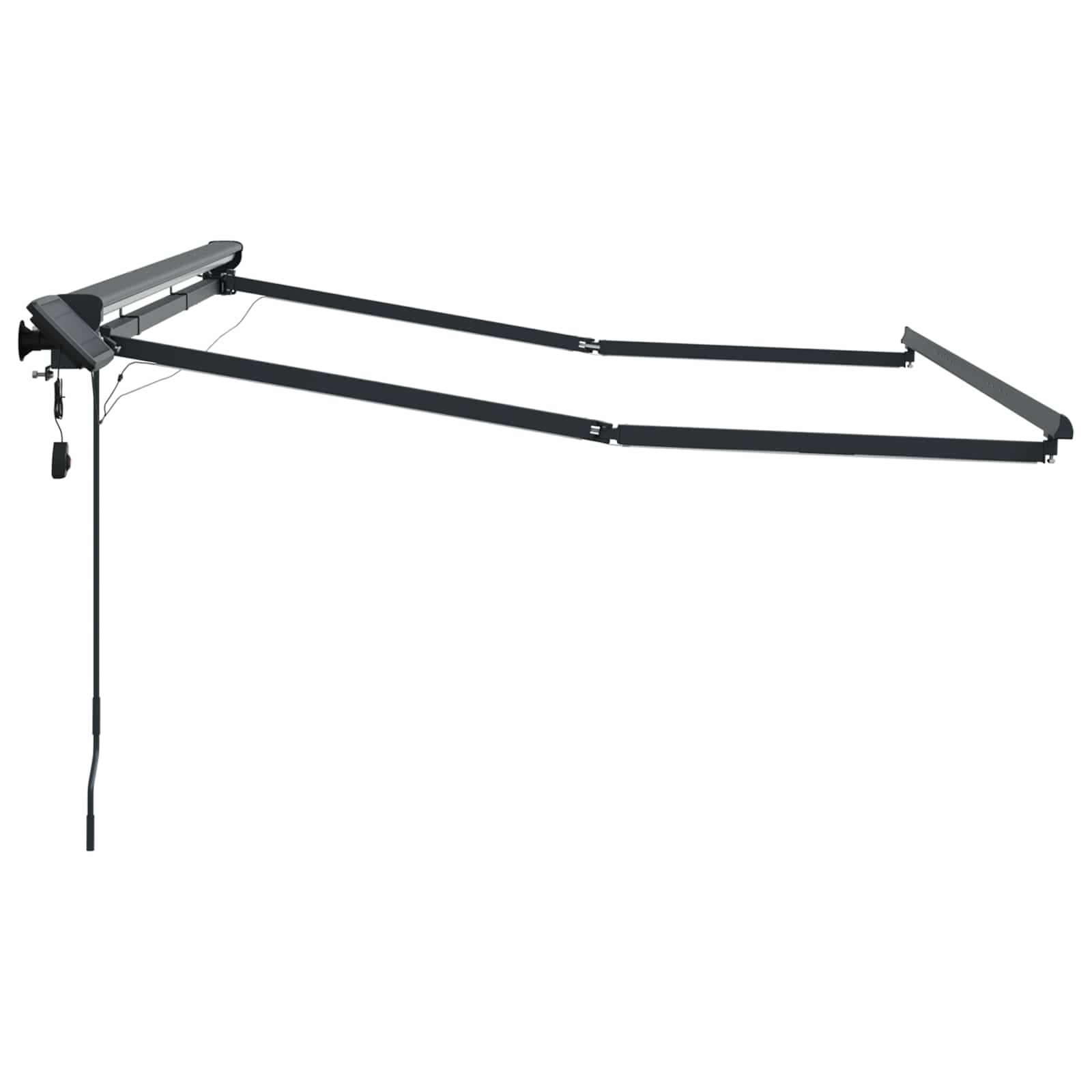 Cornice per Tenda Manuale con LED Antracite 3,5 x 2,5 m