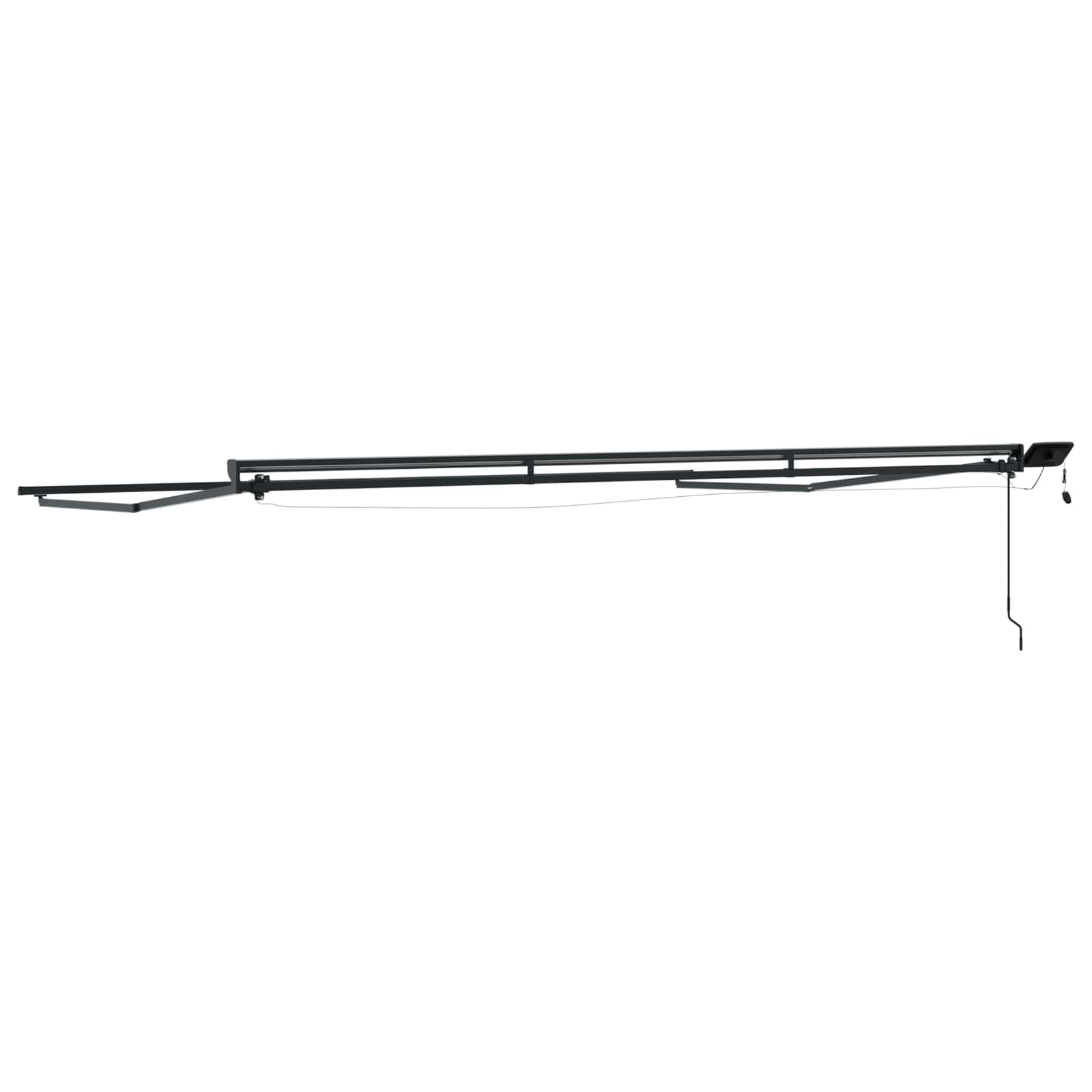 Cornice per Tenda Manuale con LED Antracite 4 × 3 m Alluminio