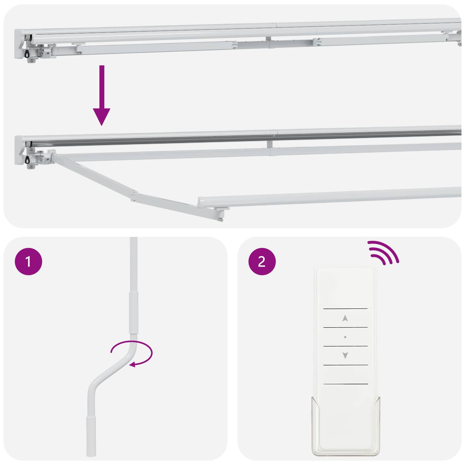 Struttura della tenda elettrica retrattile Bianco 4 × 3,5 m