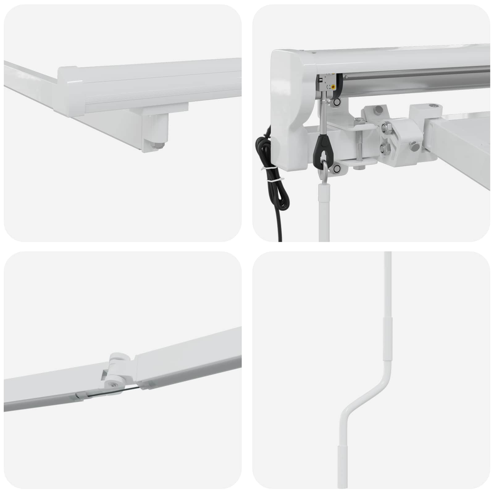 Telaio tenda elettrica con LED Bianco 3,5 x 2,5 m Alluminio