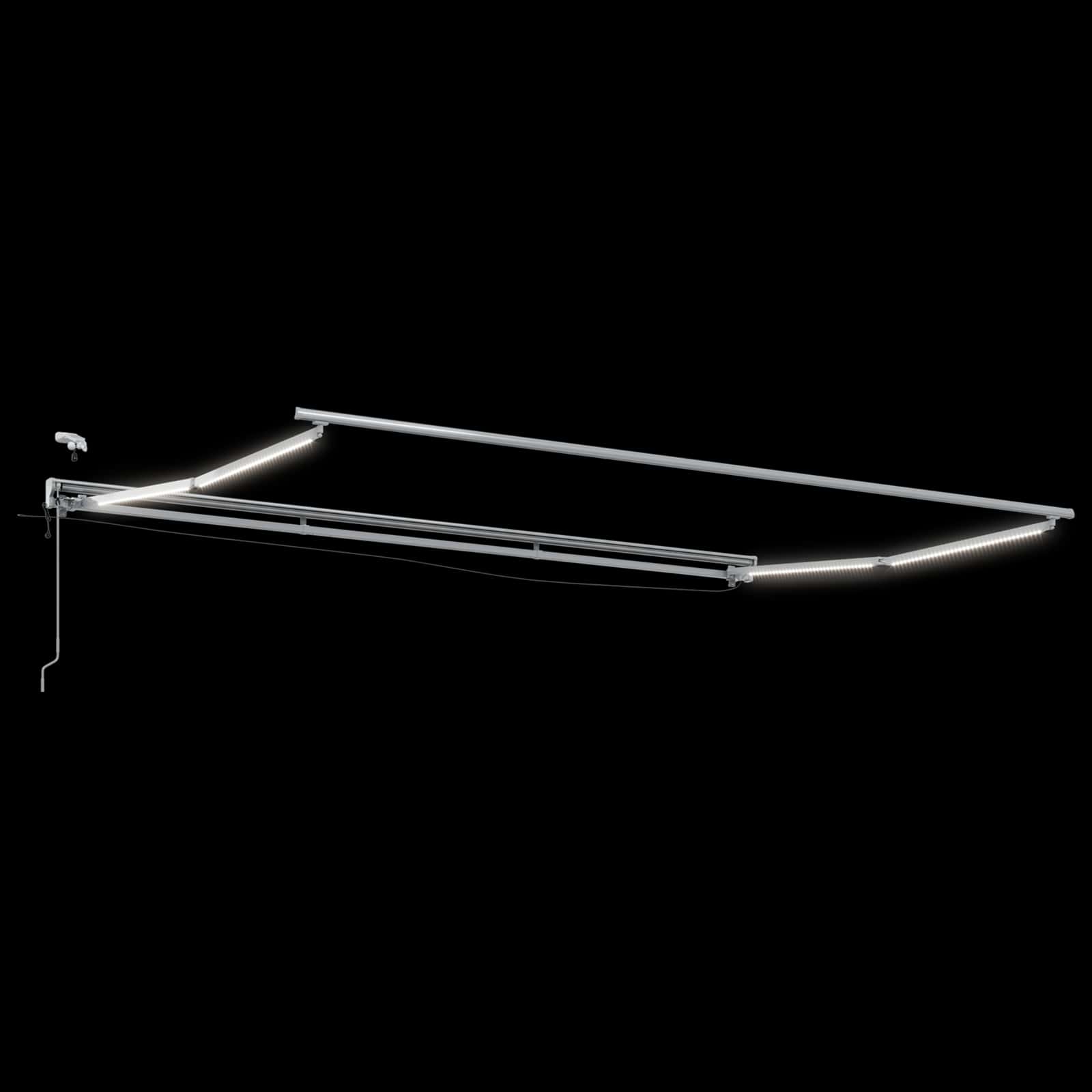 Telaio tenda elettrica con LED Bianco 5 × 3,5 m Alluminio