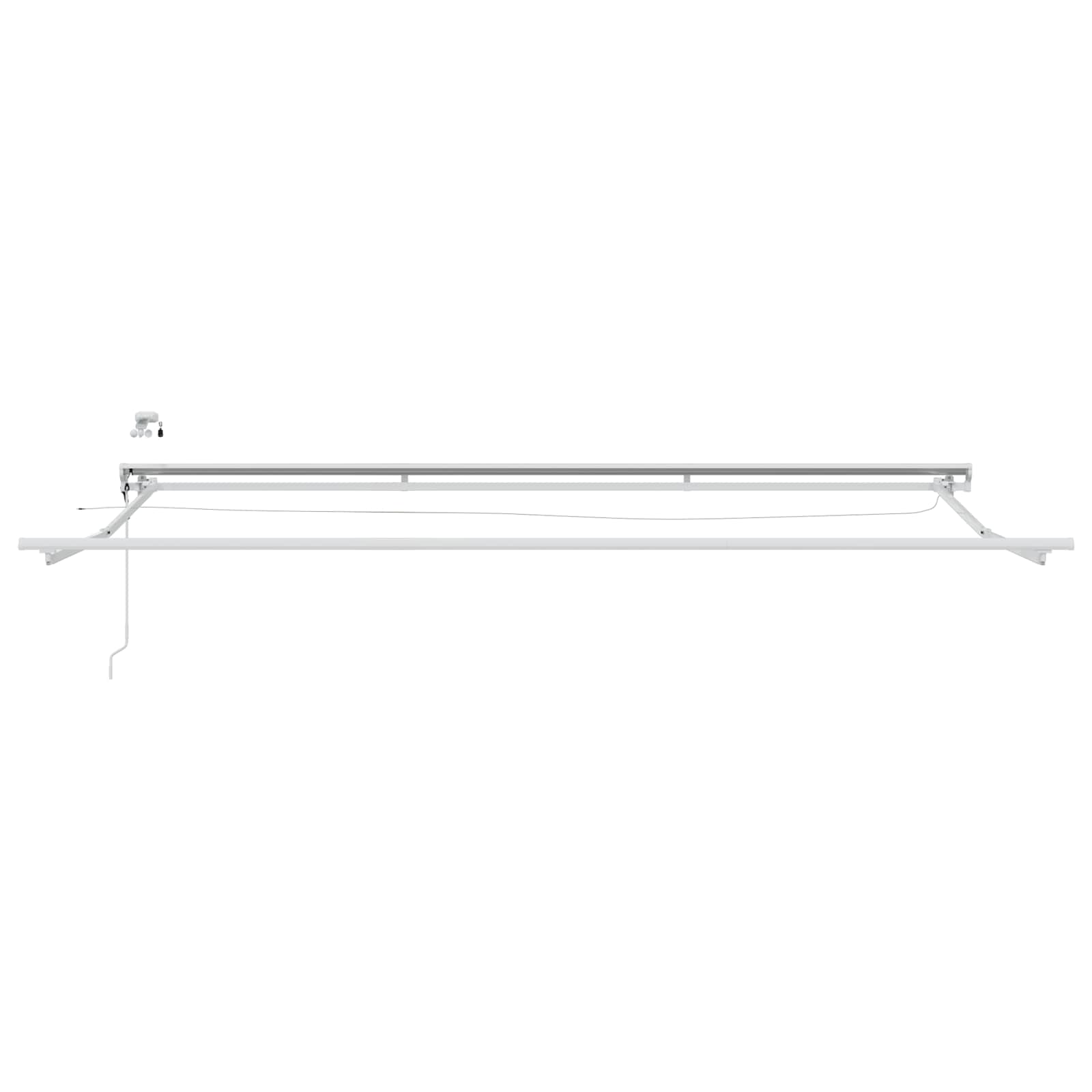 Telaio tenda elettrica con LED Bianco 5 × 3,5 m Alluminio