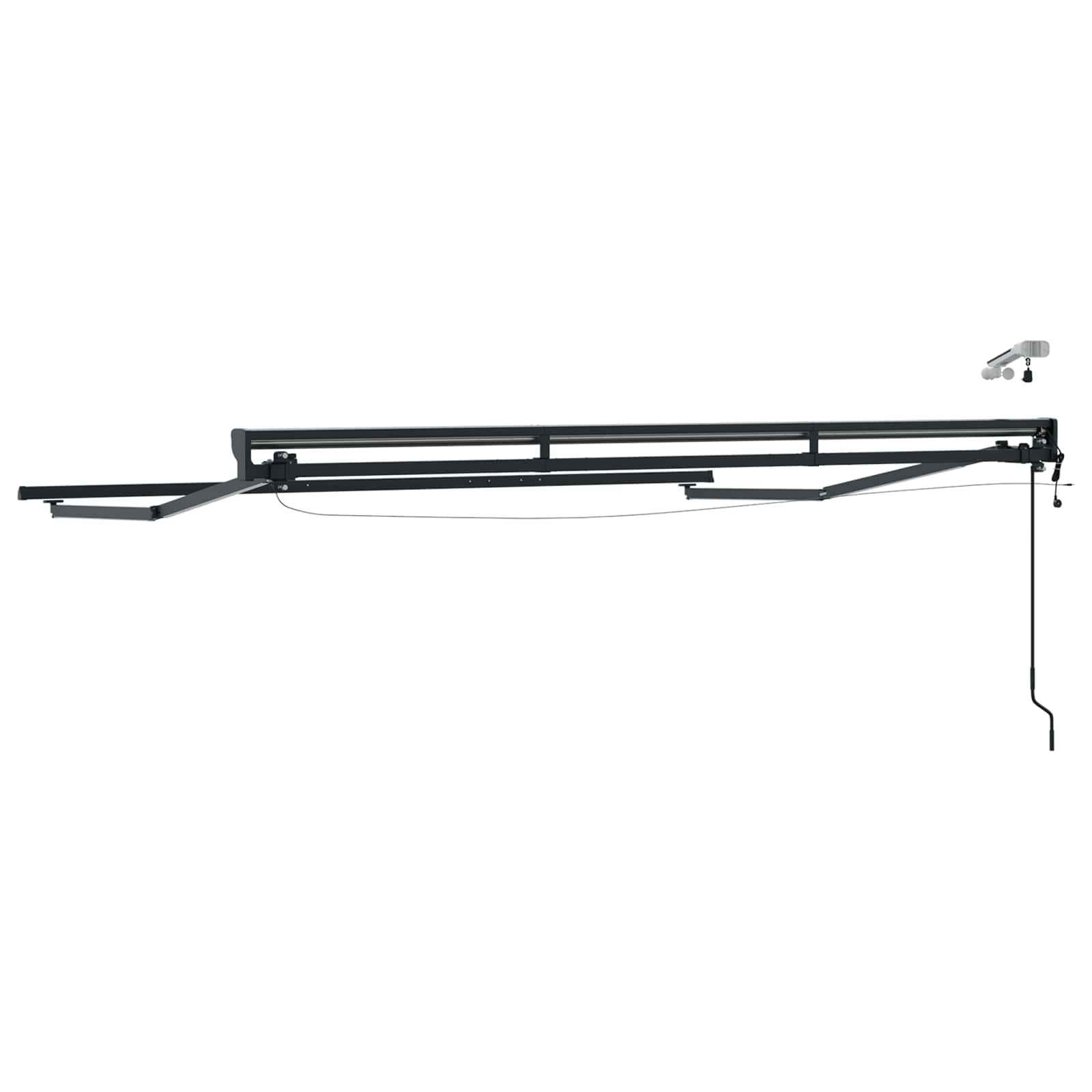 Telaio tenda elettrica con LED Antracite 3,5 x 2 m Alluminio