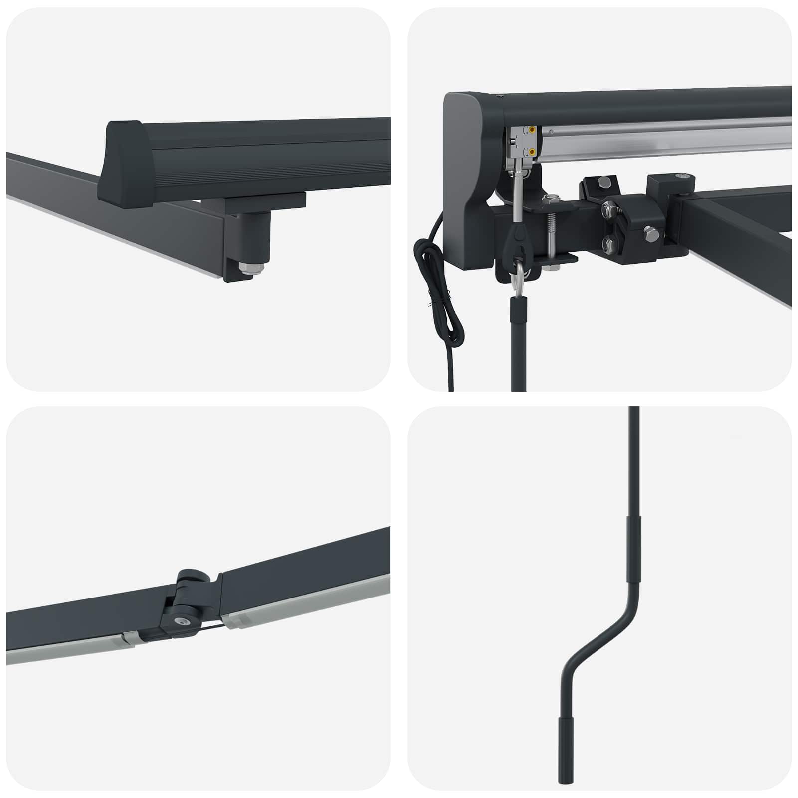 Telaio tenda elettrica con LED Antracite 4 x 2 m Alluminio