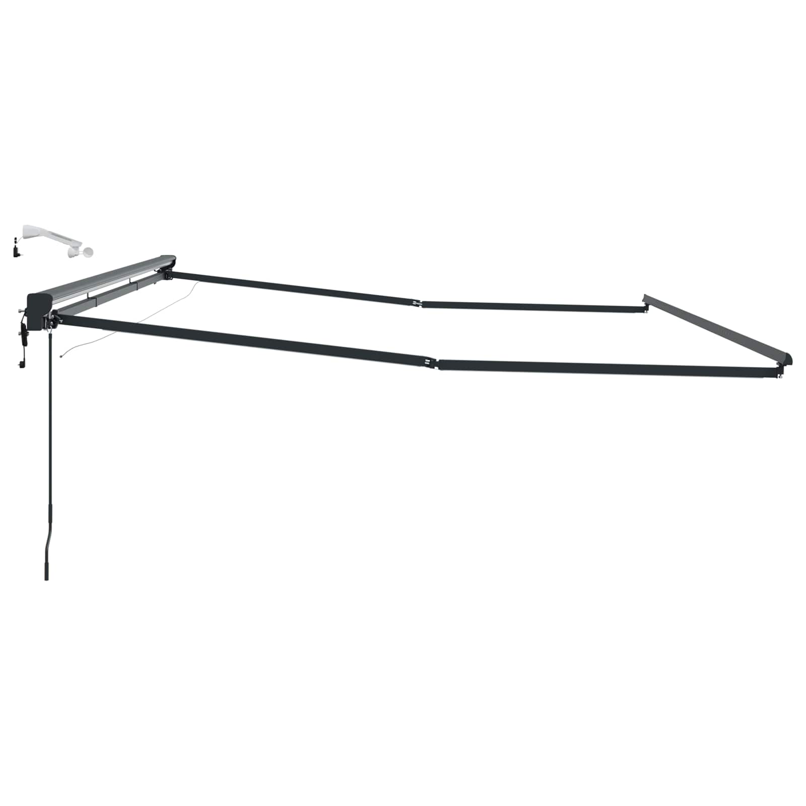 Telaio tenda elettrica con LED Antracite 4 × 3 m Alluminio