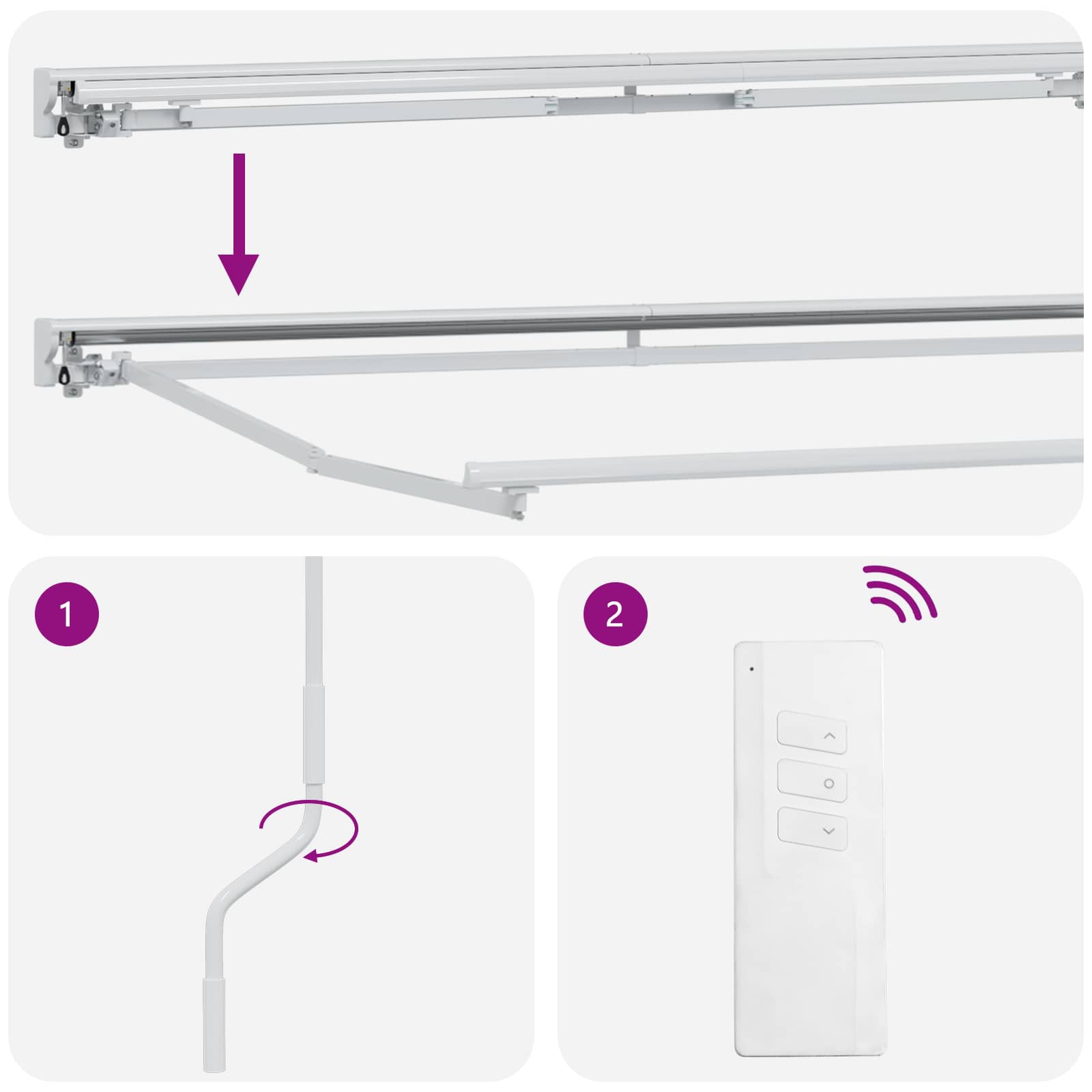 Struttura della tenda elettrica retrattile Bianco 4 x 2 m