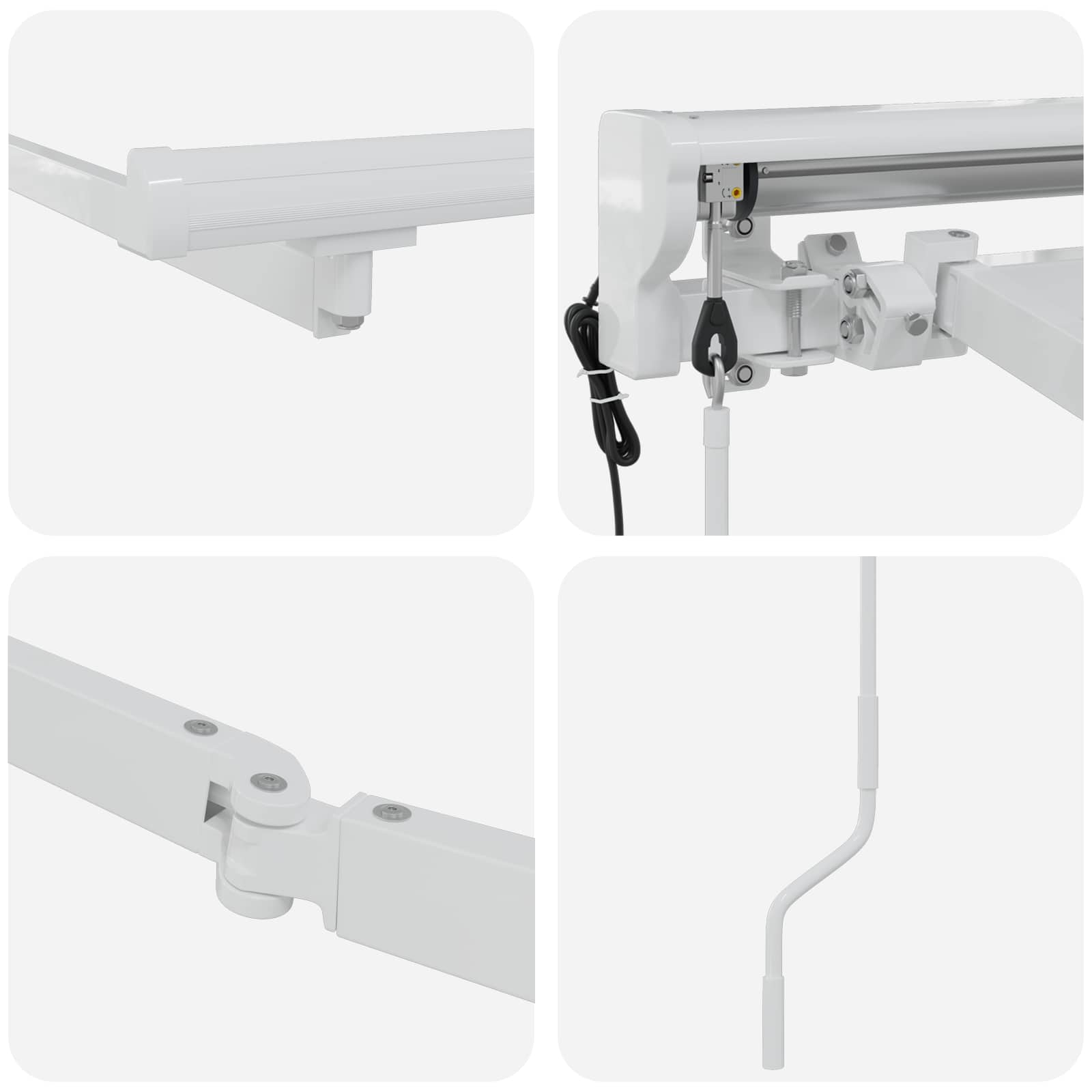 Struttura della tenda elettrica retrattile Bianco 4 × 3,5 m