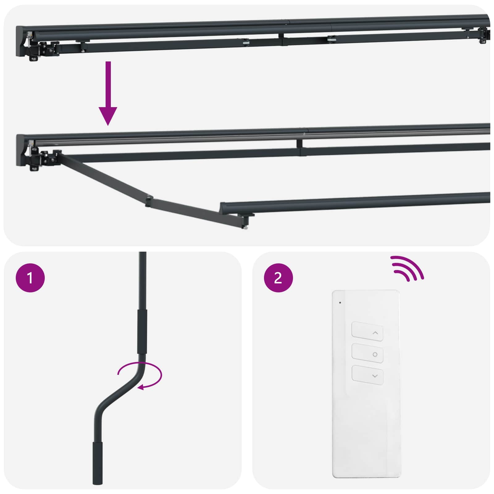Struttura della tenda elettrica retrattile Antracite 4 × 3 m