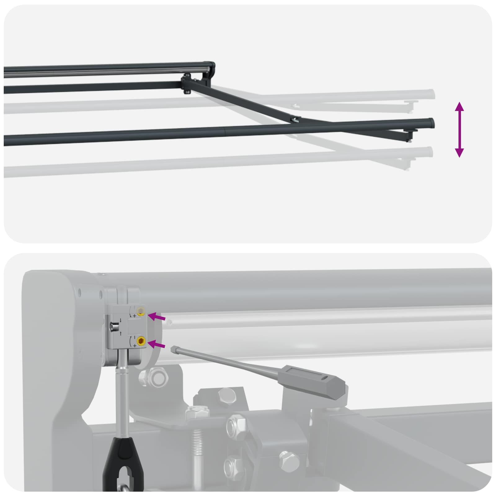 Struttura della tenda elettrica retrattile Antracite 5 x 3 m