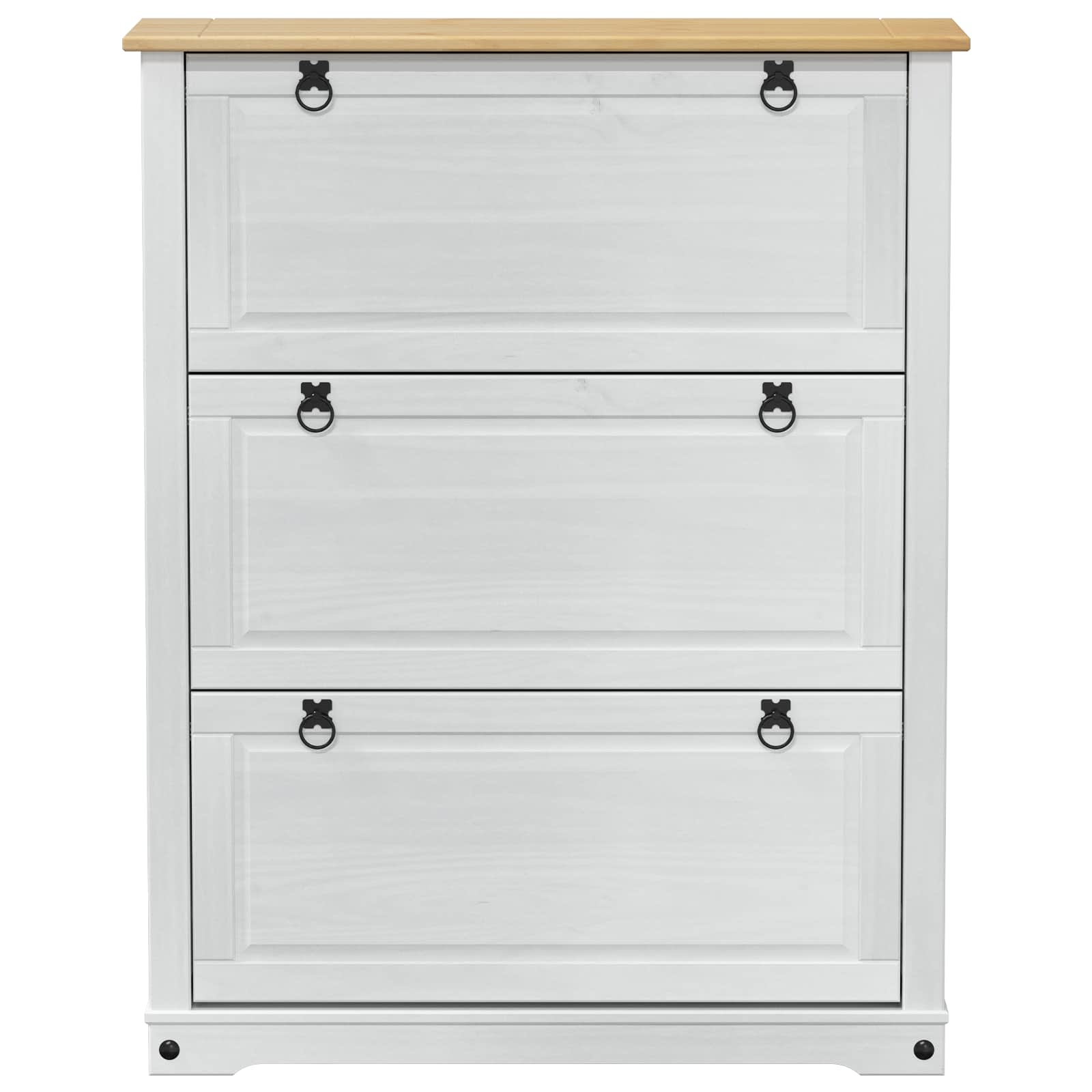 Mobile per scarpe Corona Bianco 99 x 32 x 122 cm Pino massello