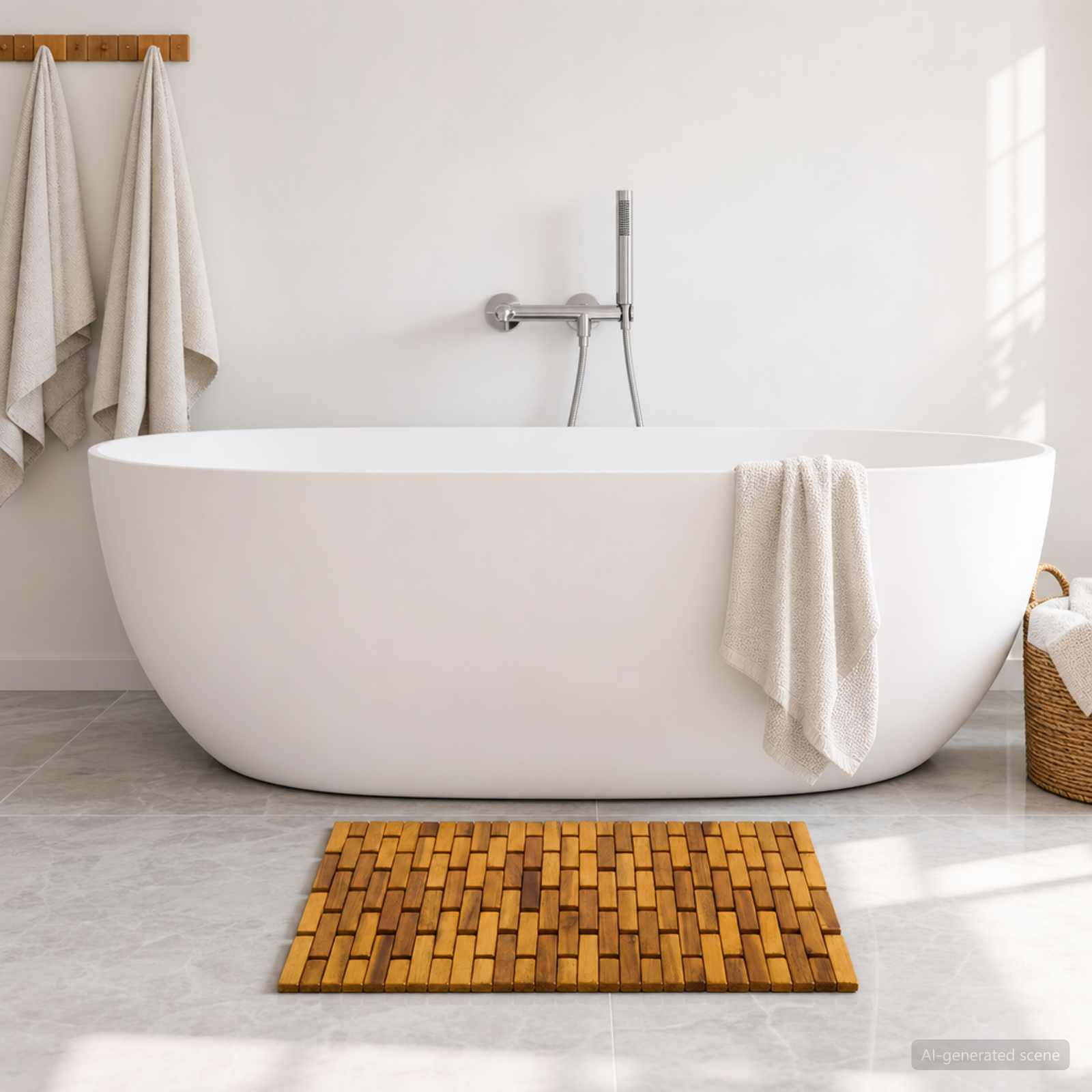 Tappetini da bagno 2 pz Naturale 44 x 60 cm