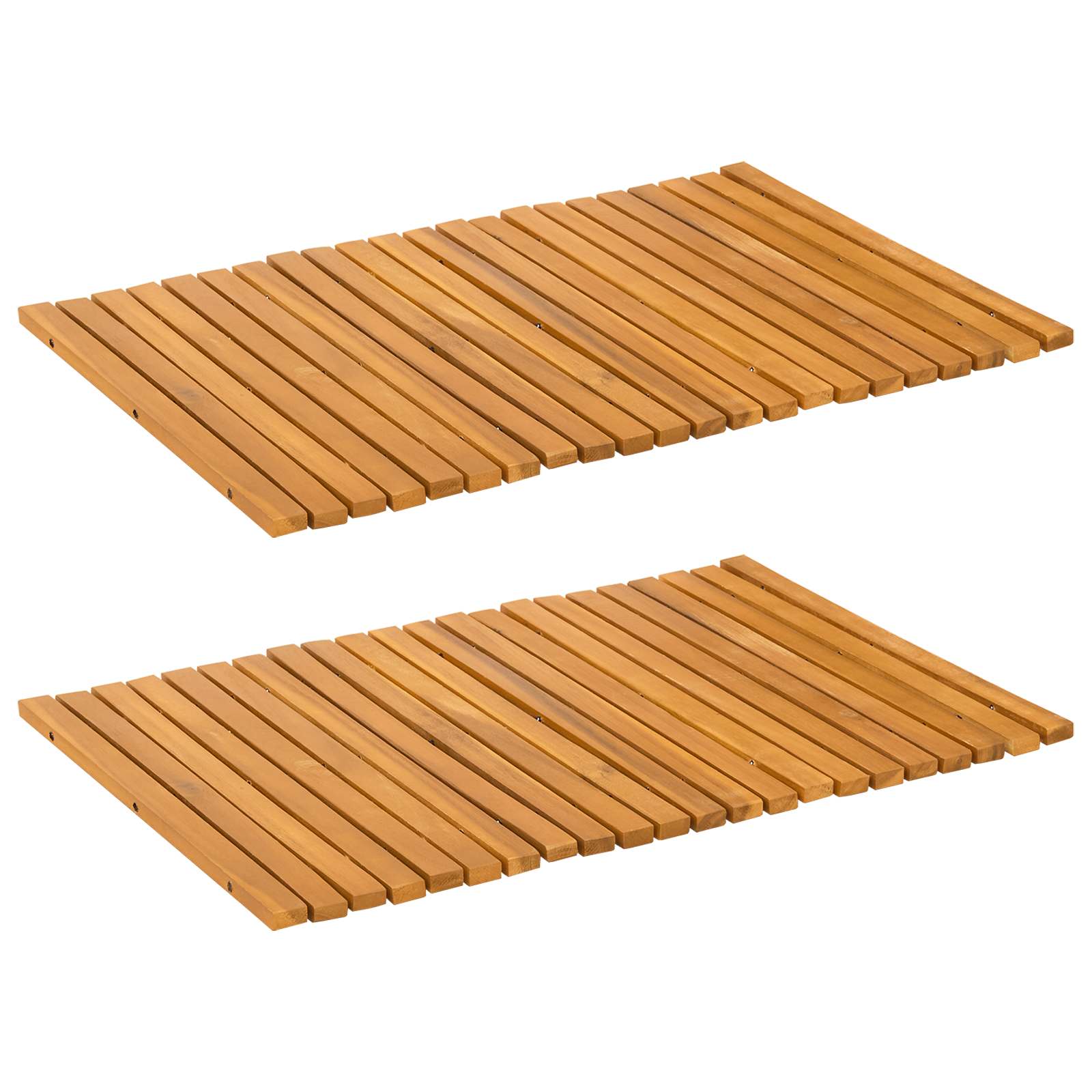 Tappeto da bagno Naturale 60 x 40 cm Legno di Acacia Massello