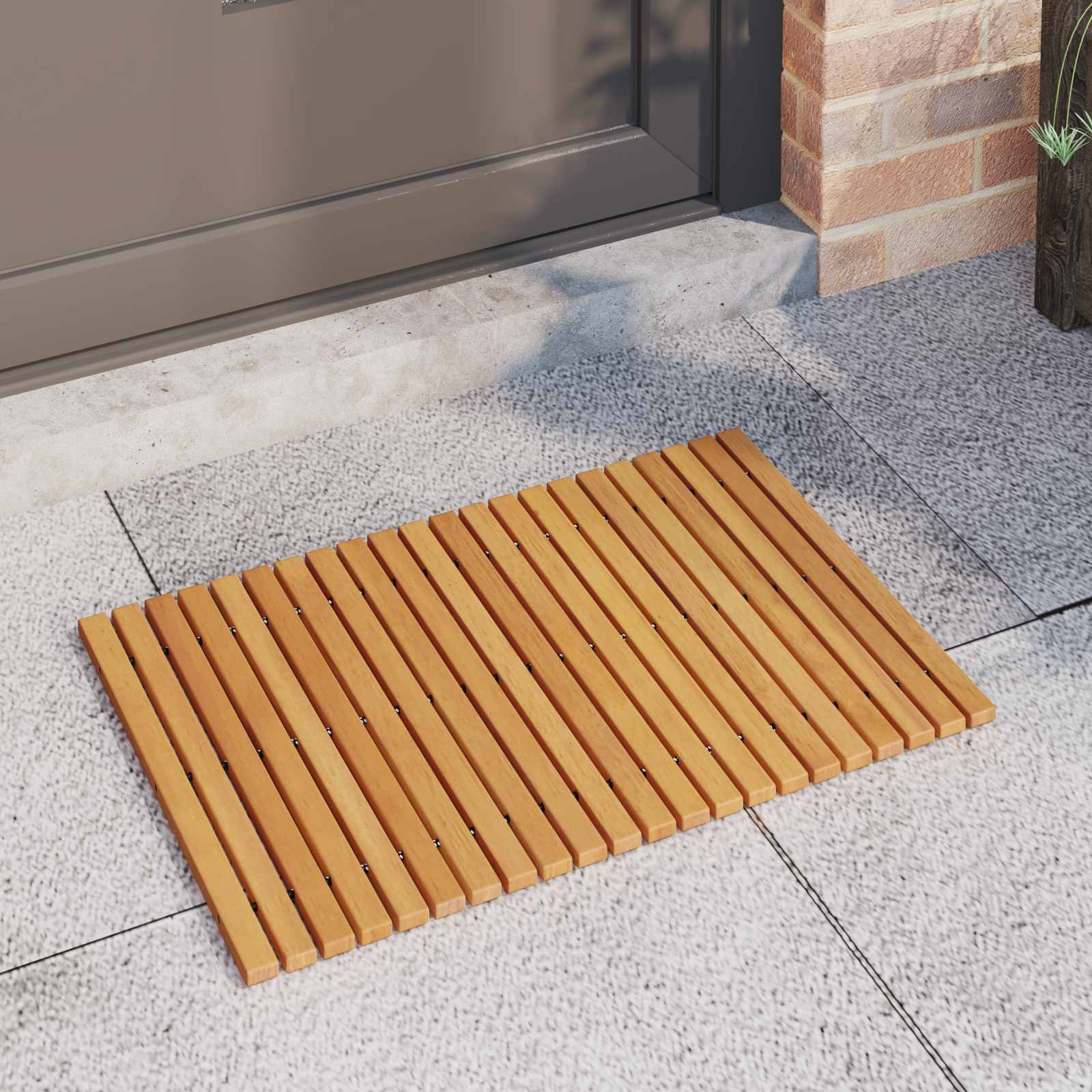 Tappeto da bagno Naturale 60 x 40 cm Legno di Acacia Massello