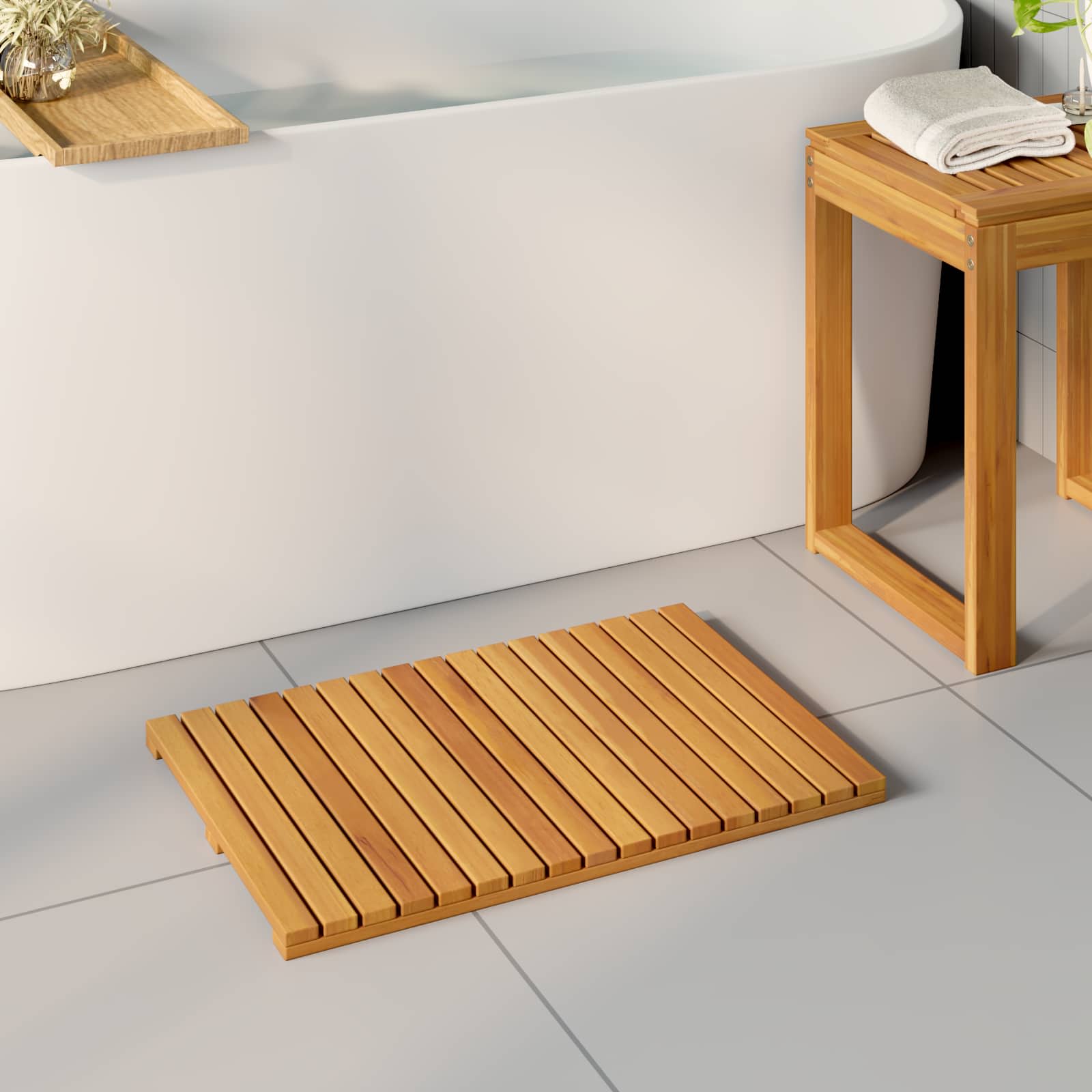 Tappeto da bagno 2 pz Naturale 60 x 40 cm