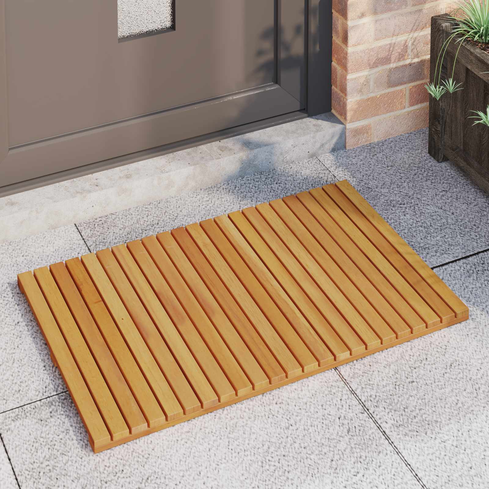 Tappeto da bagno Naturale 80 x 50 cm Legno di Acacia Massello