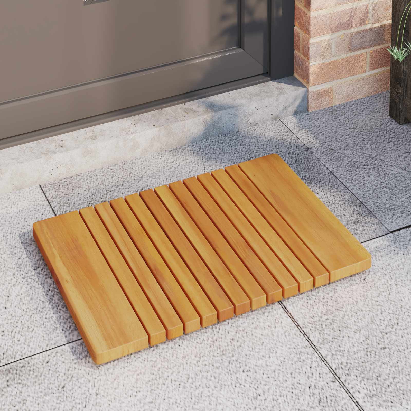 Tappeto da bagno Naturale 59 x 40 cm Legno di Acacia Massello