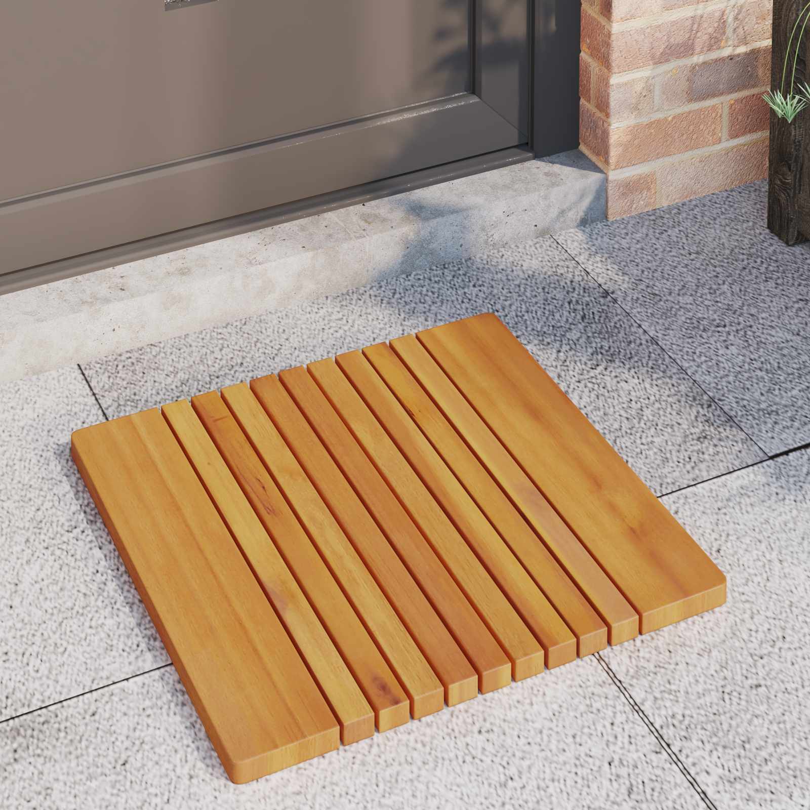 Tappeto da bagno Naturale 50 x 52 cm Legno di Acacia Massello