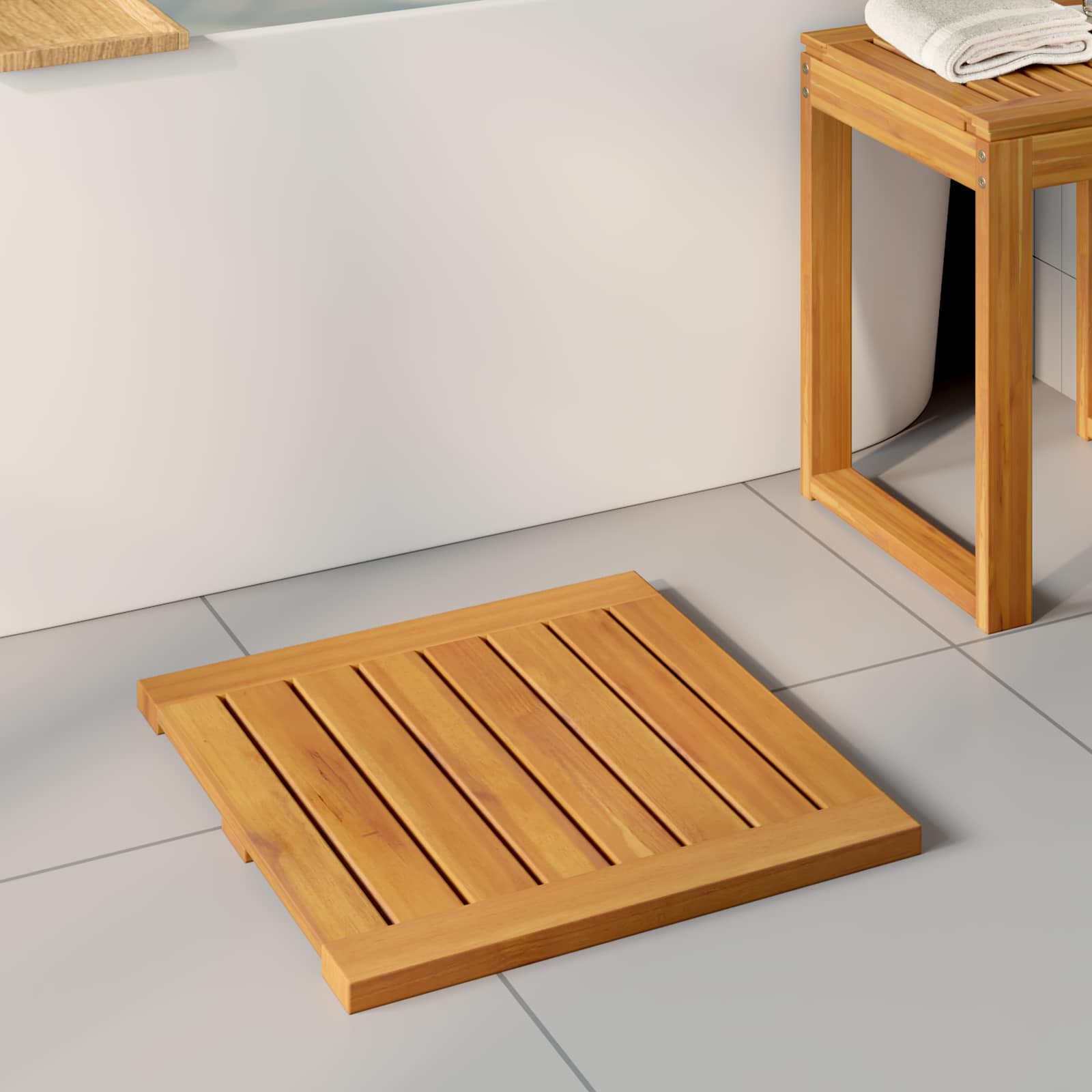 Tappeto da bagno 2 pz Naturale 50 x 50 cm