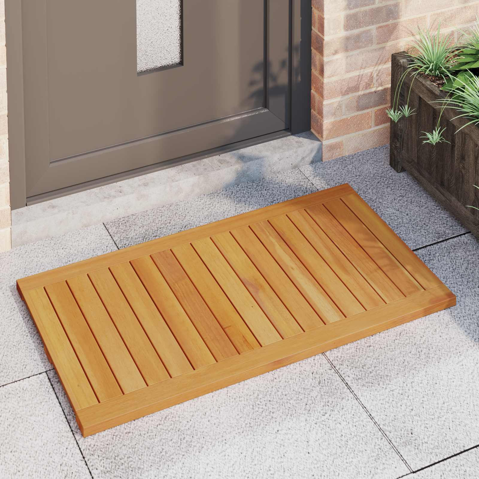 Tappeto da bagno Naturale 100 x 55 cm Legno di Acacia Massello