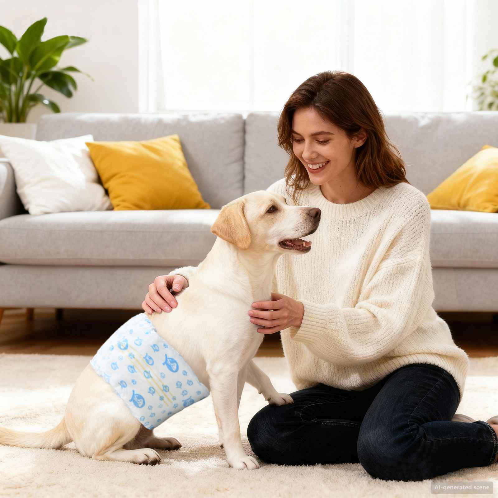 Pannolino usa e getta per cani maschi 30 pz Bianco S