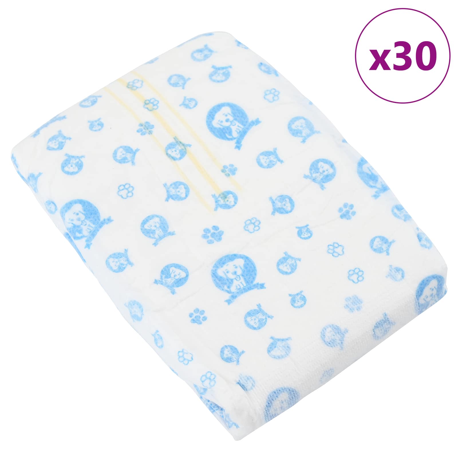 Pannolino usa e getta per cani maschi 30 pz Bianco L