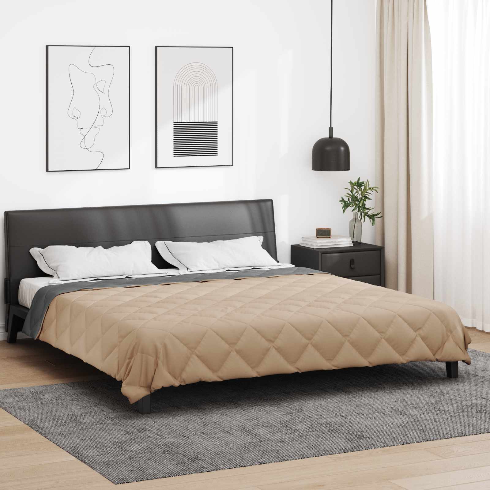 Piumone Estivo 200 x 200 cm Estate 200 gsm Antracite e Talpa