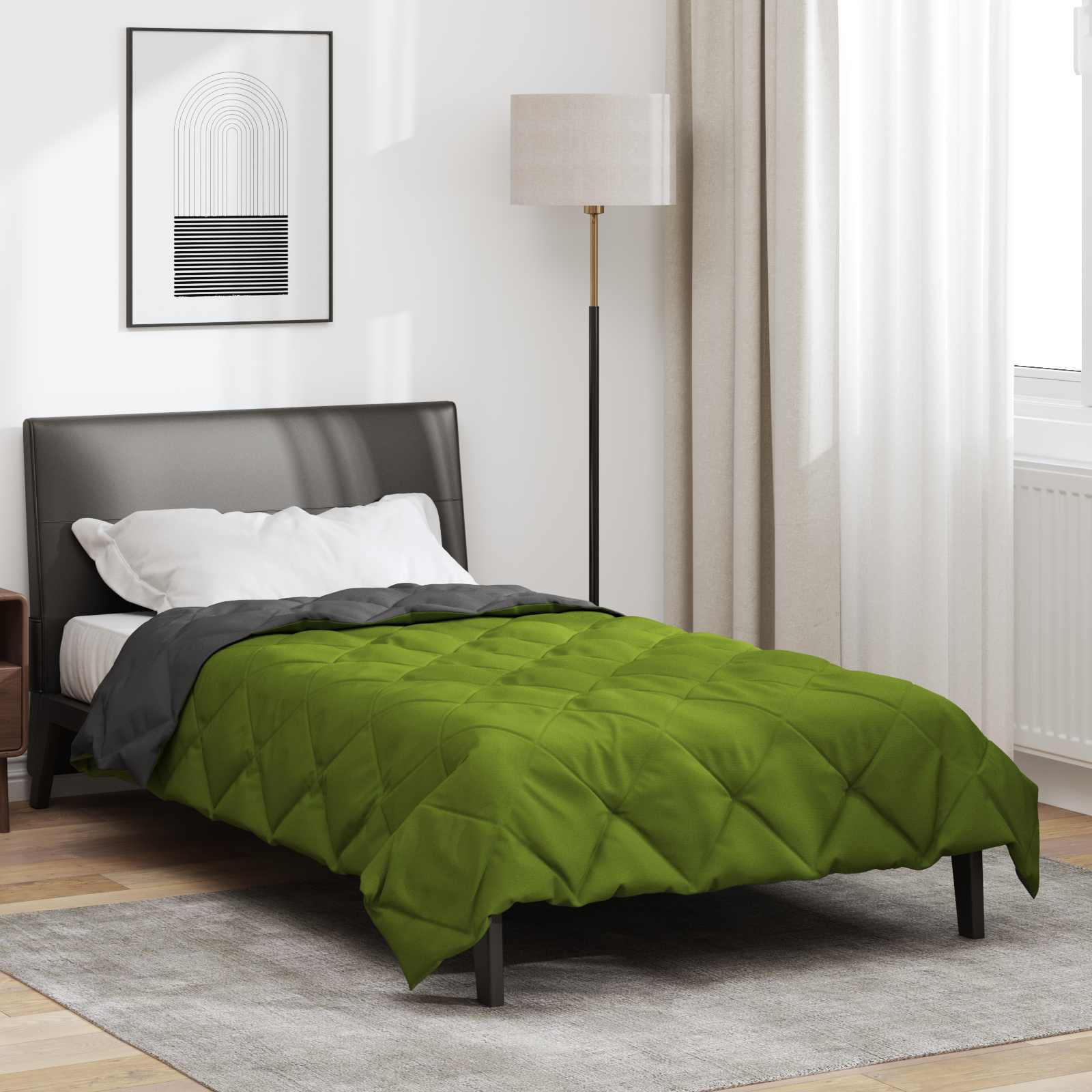 Piumone Estivo 220 x 135 cm Estate 200 gsm Verde e Antracite