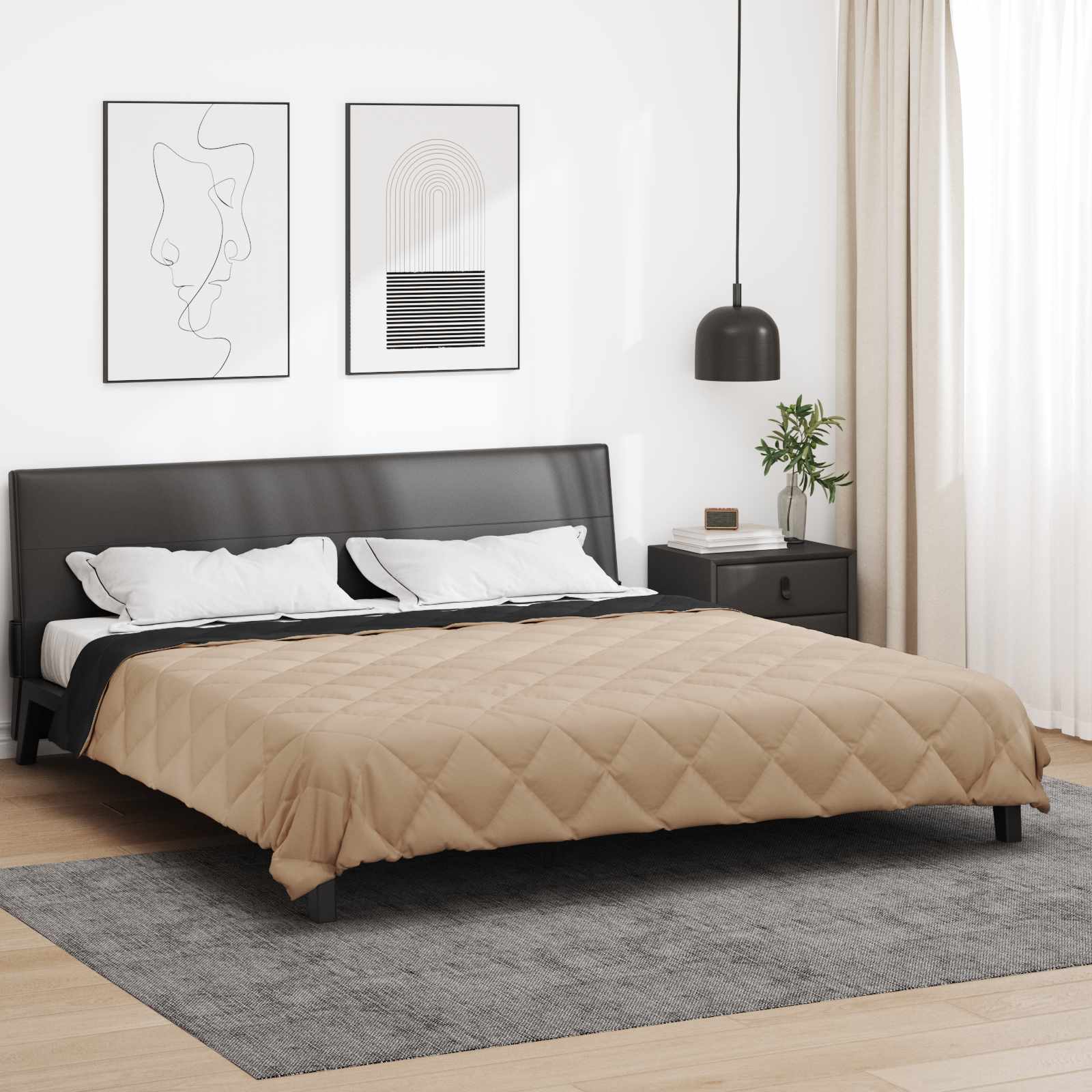 Piumone Estivo 200 x 200 cm Estate 200 gsm Nero e Talpa