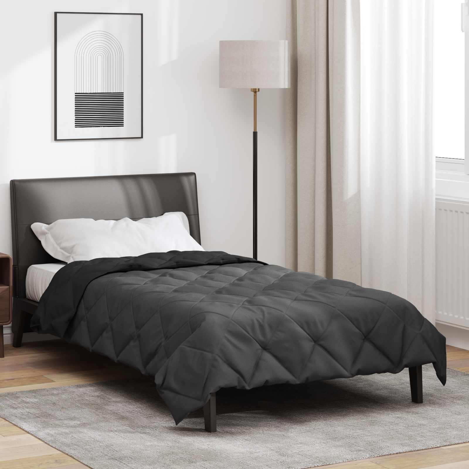 Piumone Completo Annuale Nero e antracite 155 x 200 cm