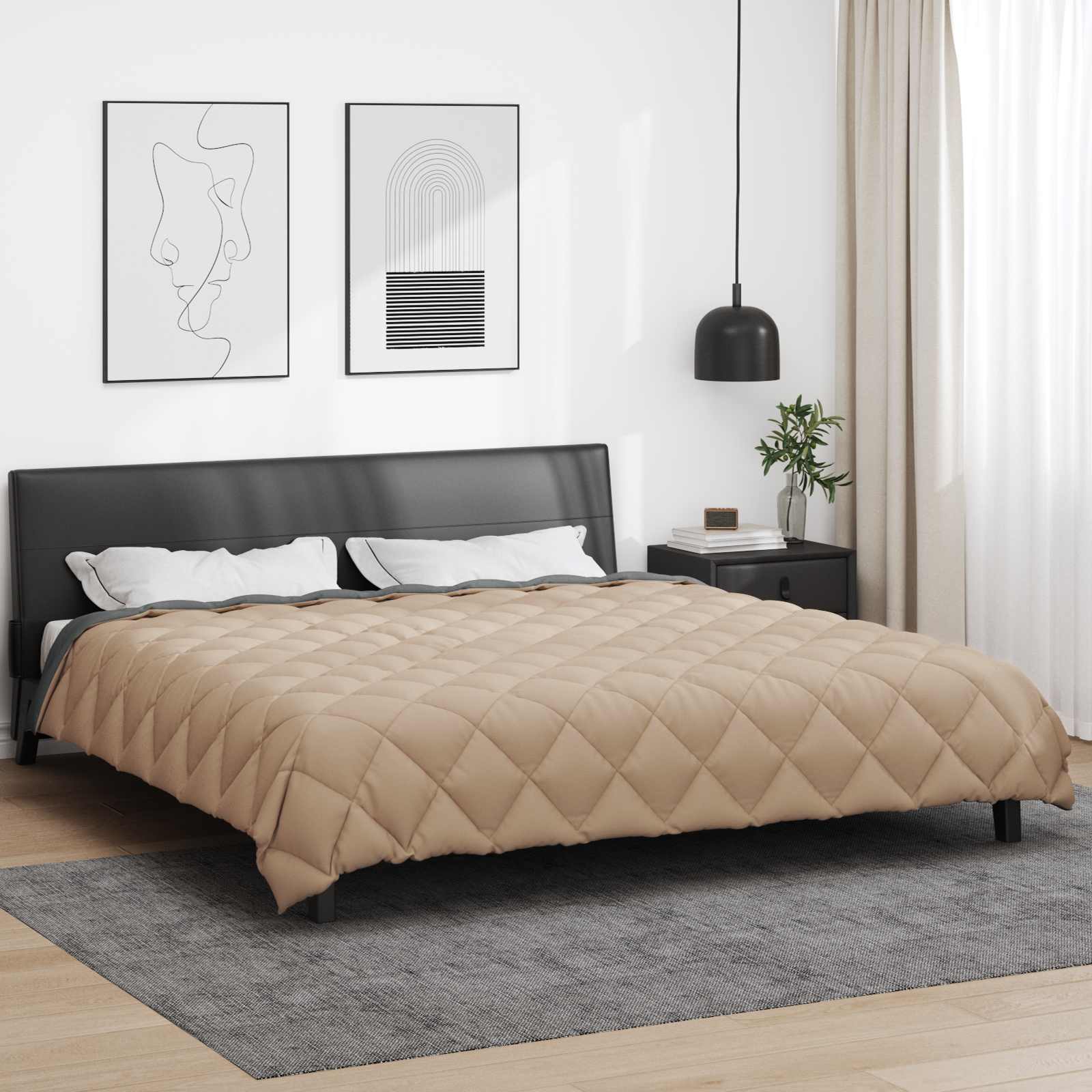 Piumone Invernale 200 x 220 cm 450 gsm Antracite e Tortora