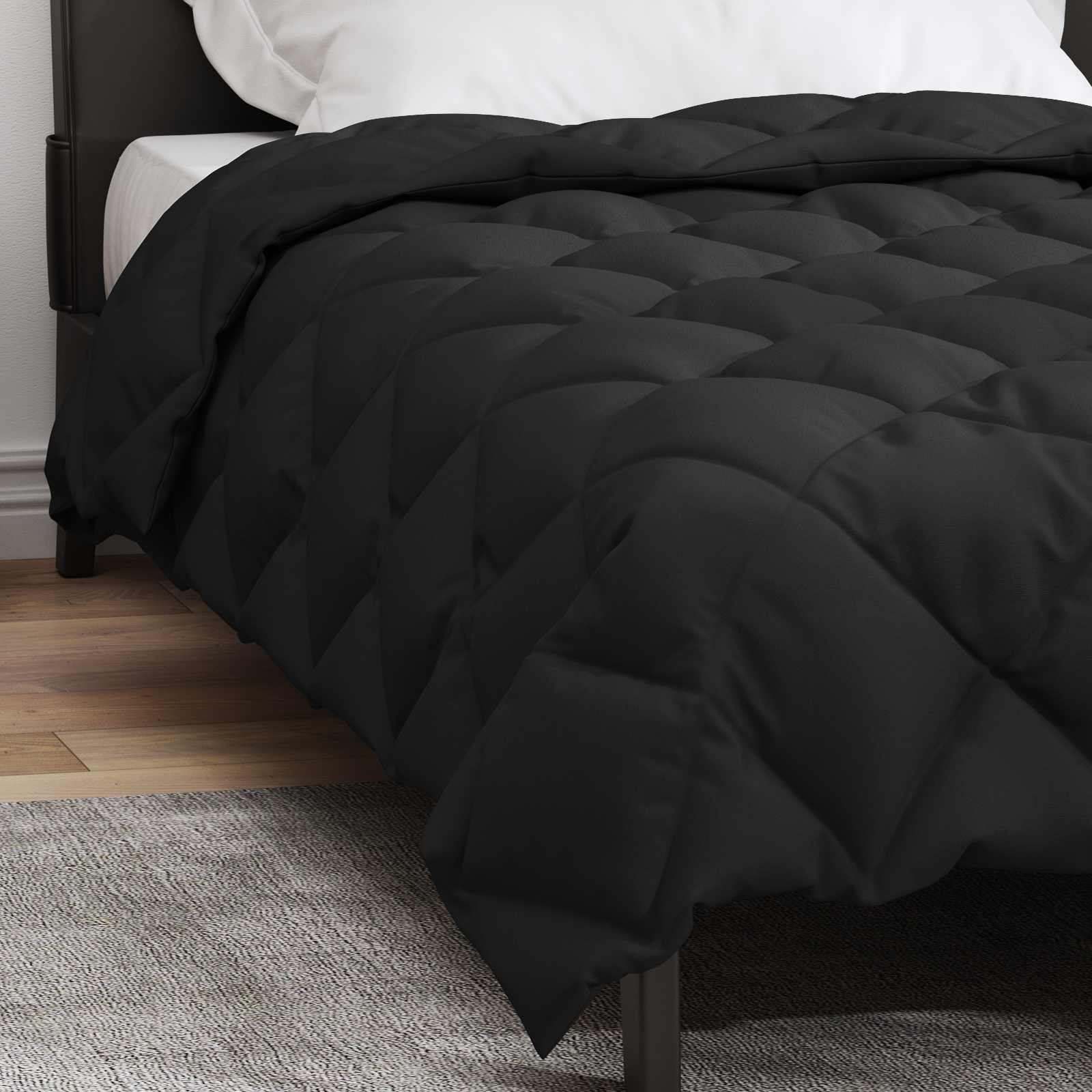 Piumone Invernale 140 x 200 cm 450 gsm Nero