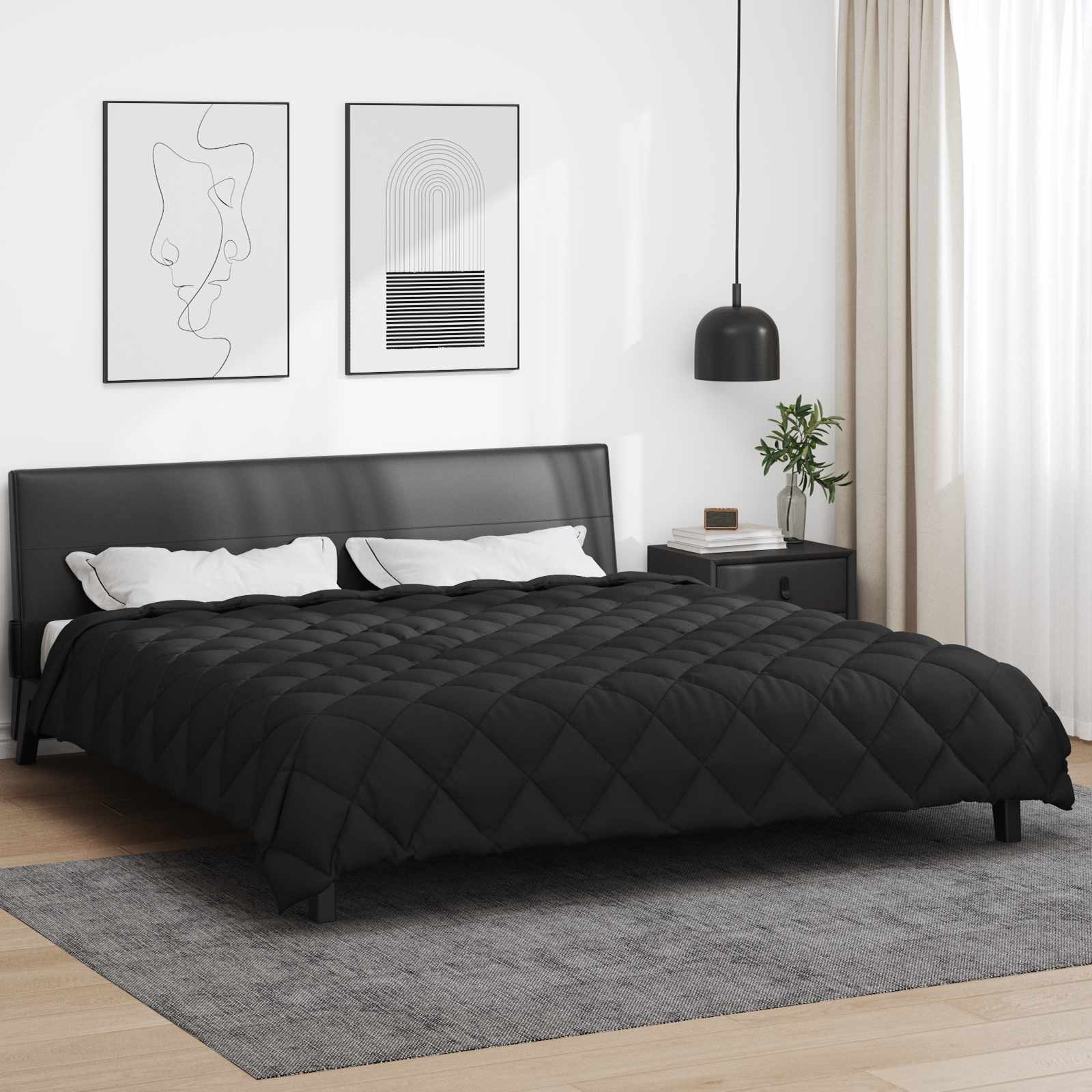 Piumone Invernale 200 x 240 cm 450 gsm Nero