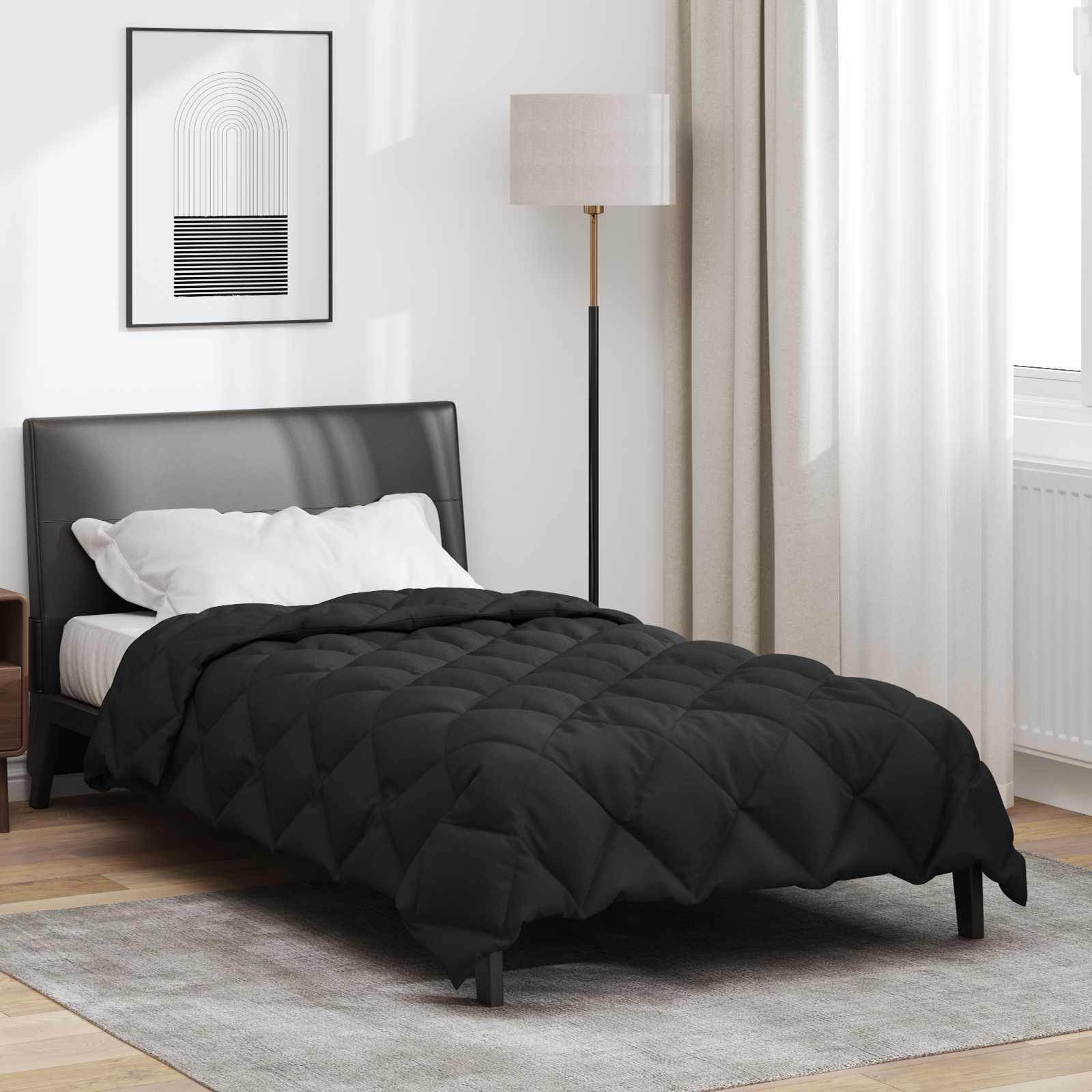 Piumone Invernale 135 x 220 cm 450 gsm Nero