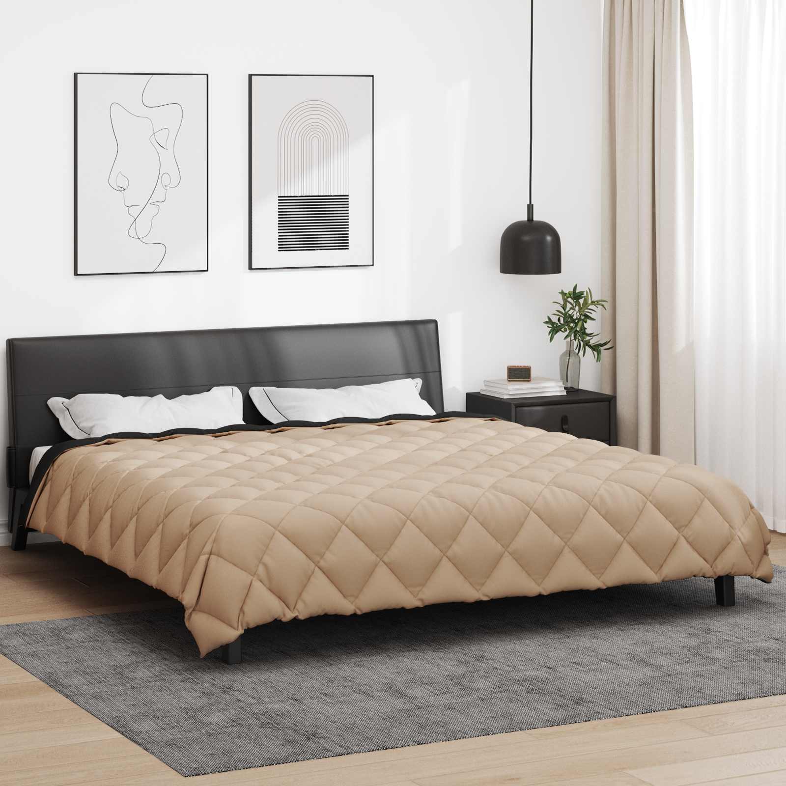 Piumone Invernale 200 x 200 cm 450 gsm Nero e Talpa