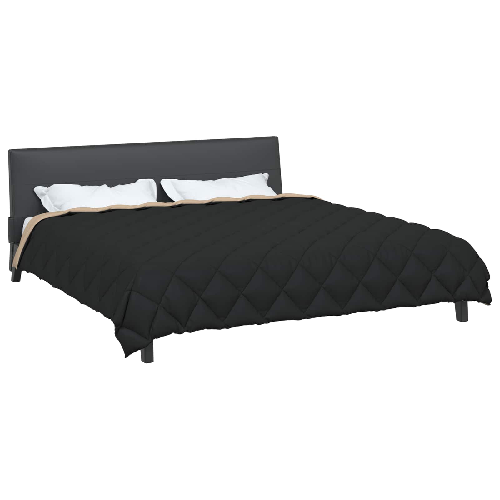 Piumone Invernale 220 x 240 cm 450 gsm Nero e Talpa
