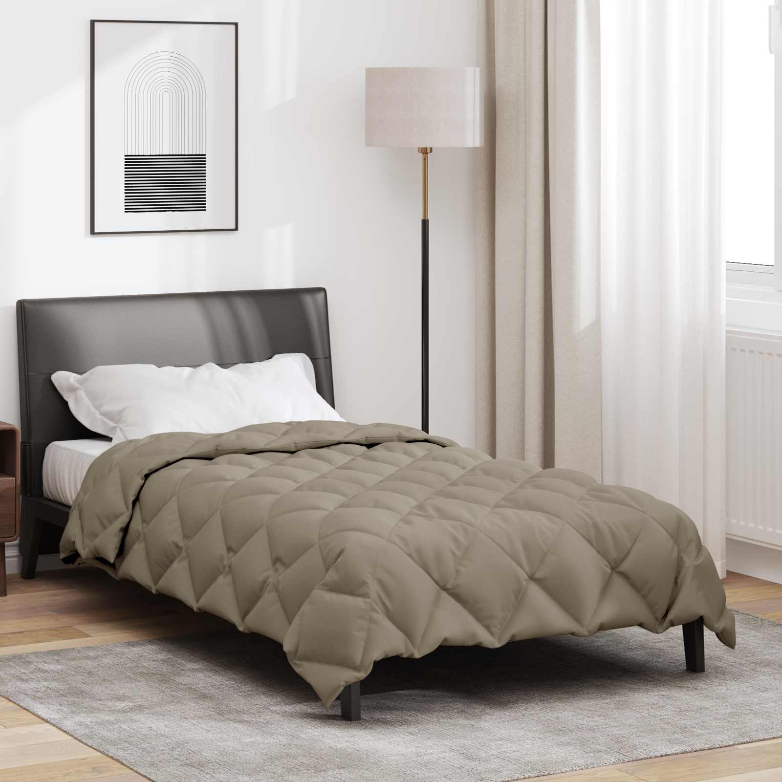 Piumone Invernale 140 x 200 cm 450 gsm Grigio Chiaro