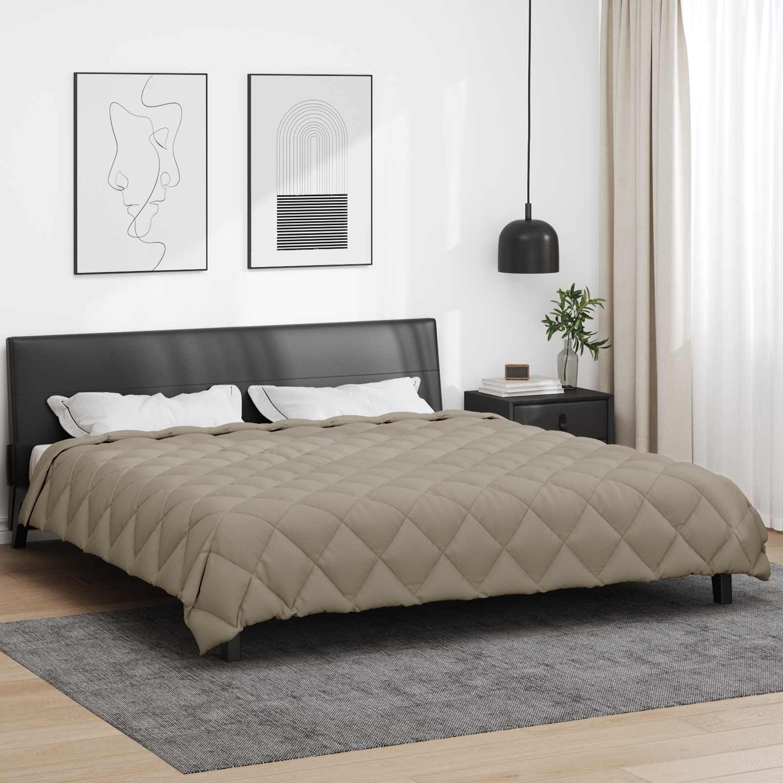 Piumone Invernale 200 x 240 cm 450 gsm Grigio Chiaro