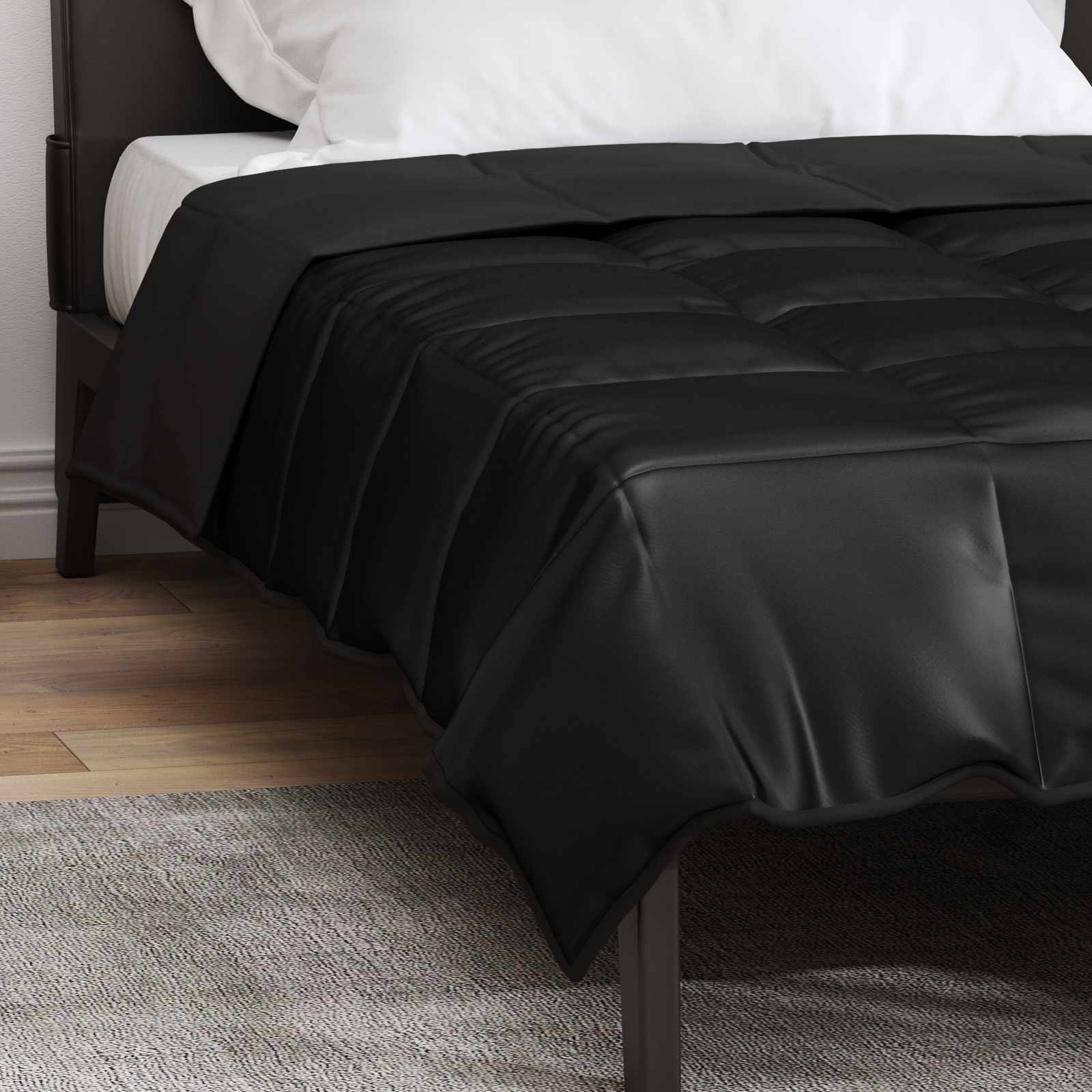 Piumone Estivo Nero 155 x 220 cm Satin e Micropile
