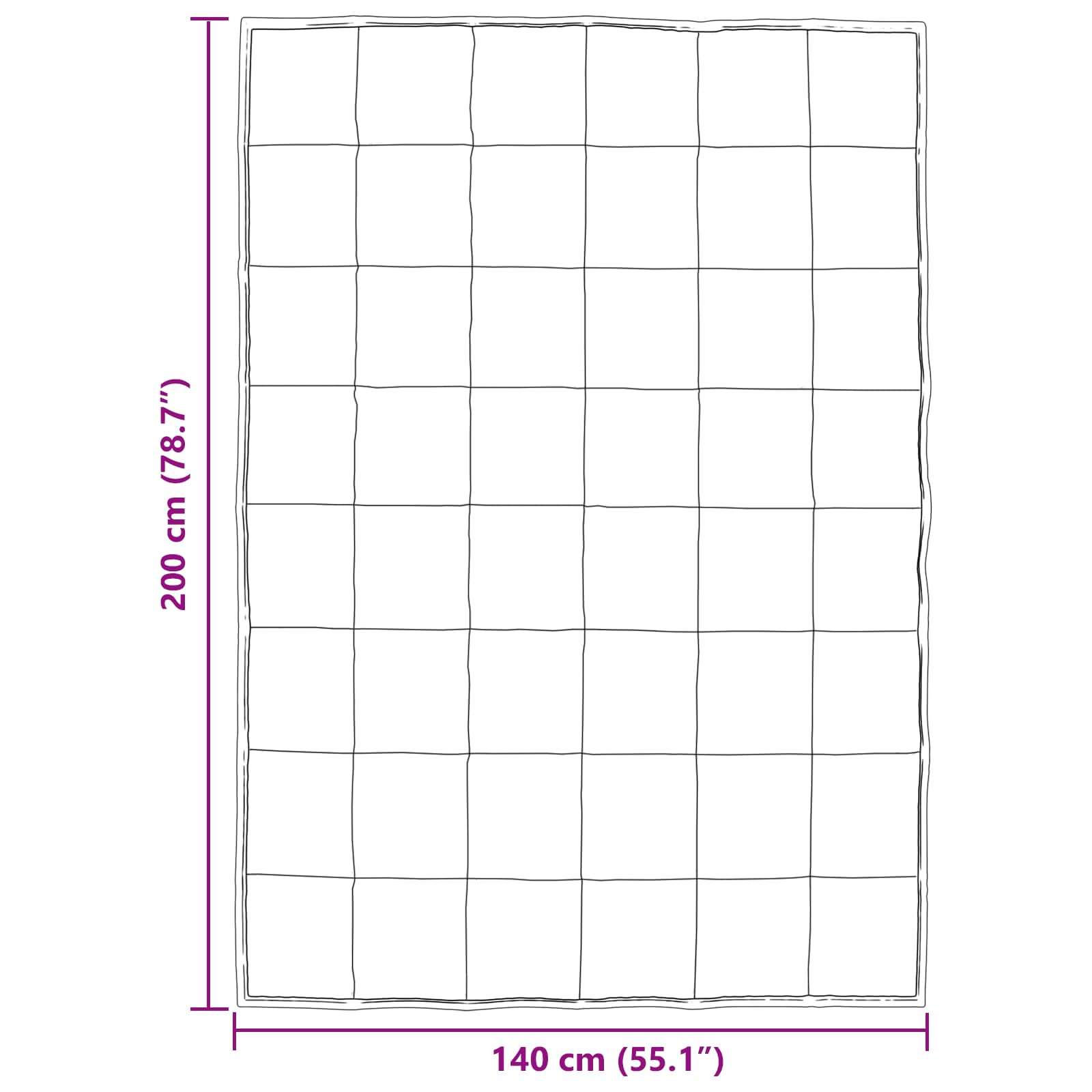 Piumone Invernale 140 x 200 cm 450 gsm Nero