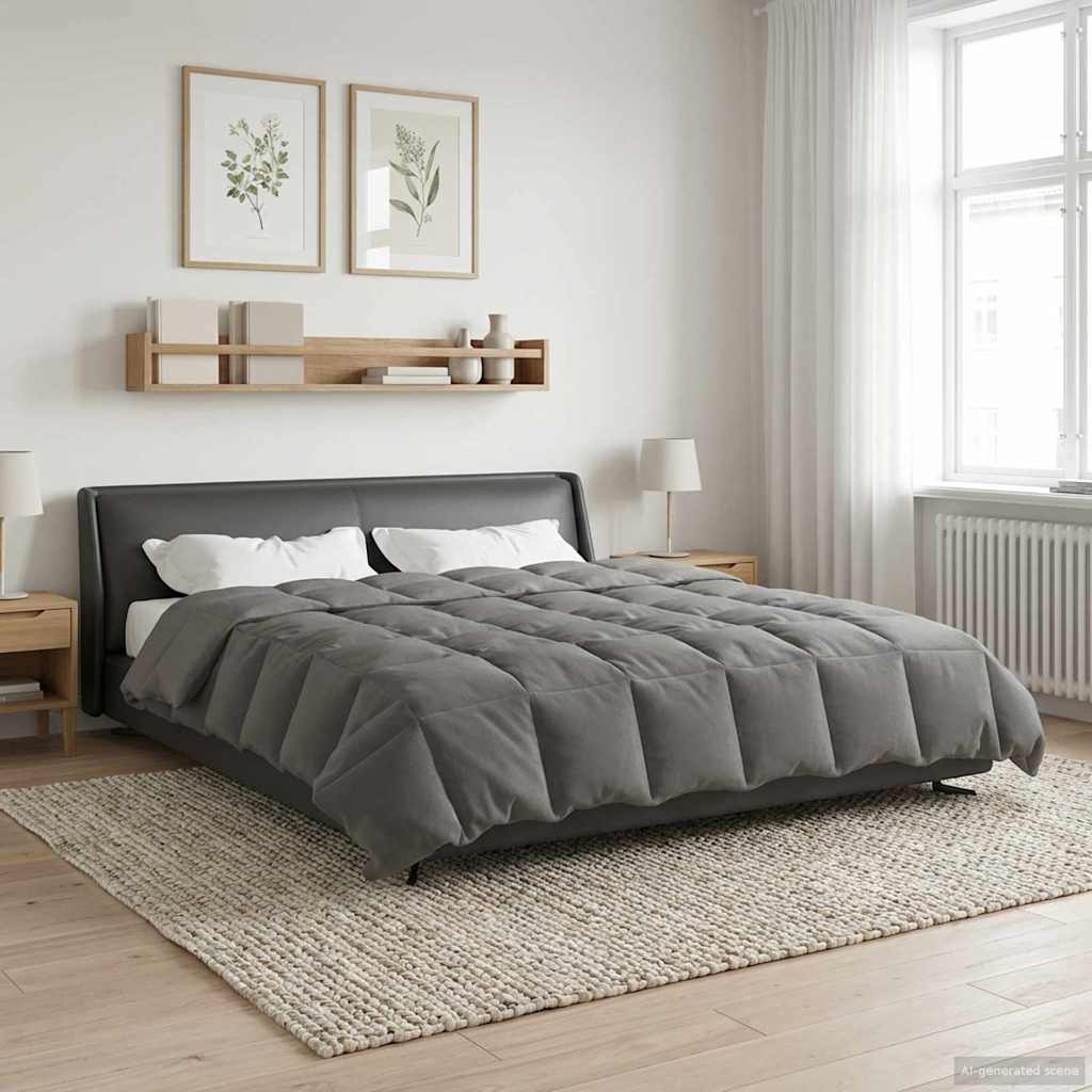 Piumino Letto Estivo 240 x 260 cm Estate Grigio Chiaro