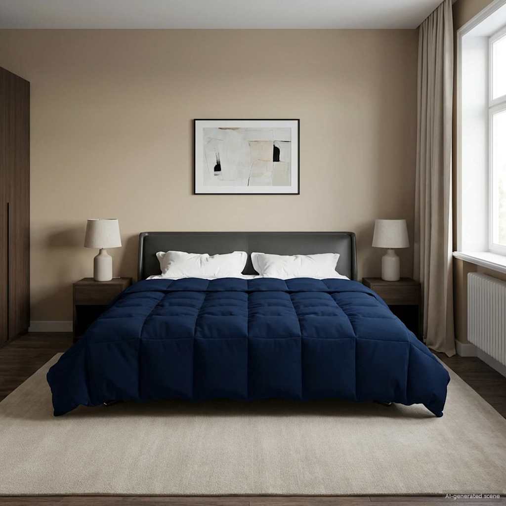 Piumone Completo Annuale 220 x 260 cm 4 stagioni Blu Scuro