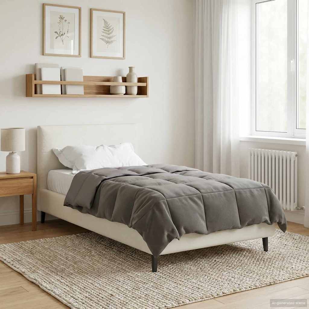 Piumone Invernale 155 x 200 cm Inverno Grigio chiaro Traspirante